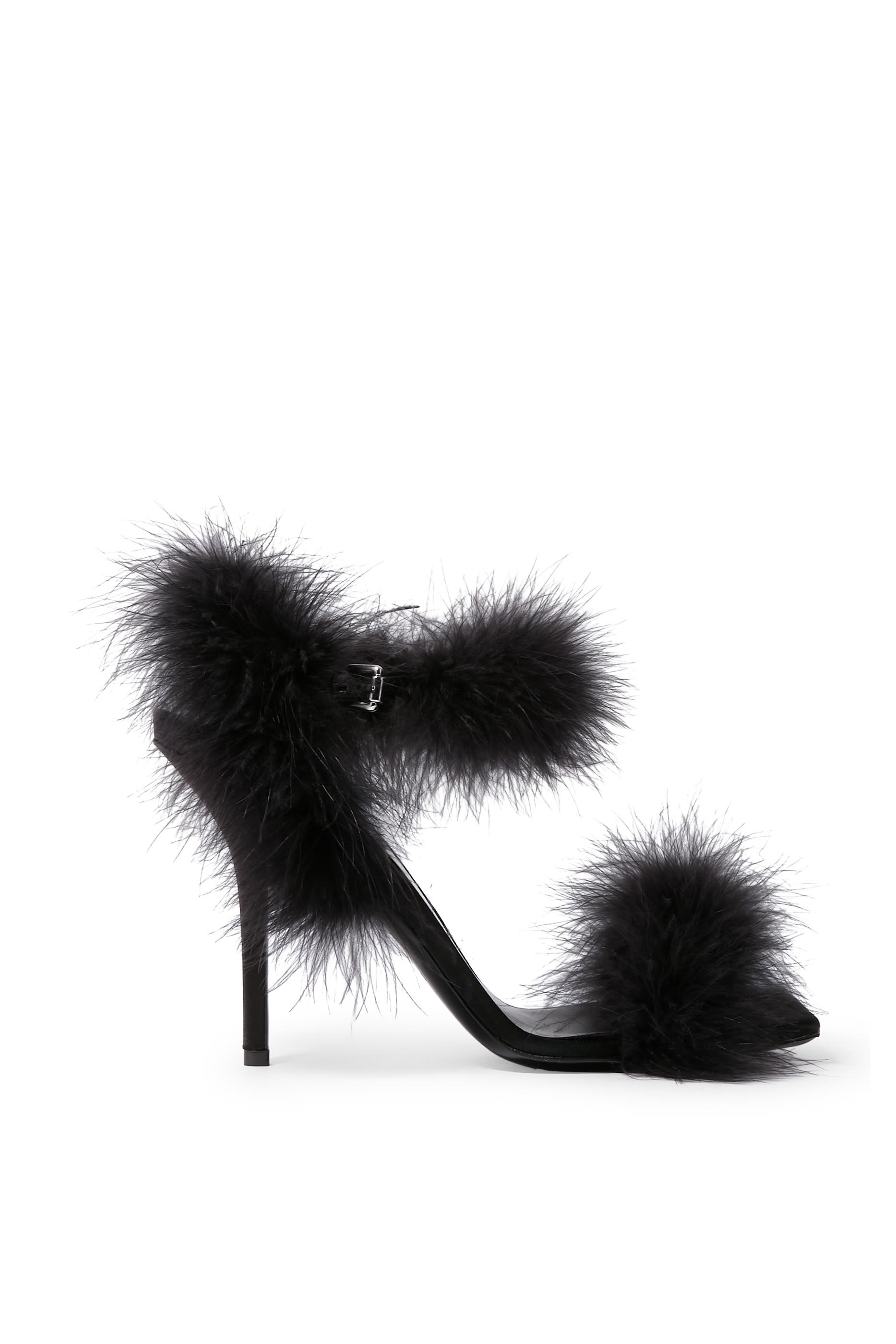 Satin 100 Sandals with Feathers