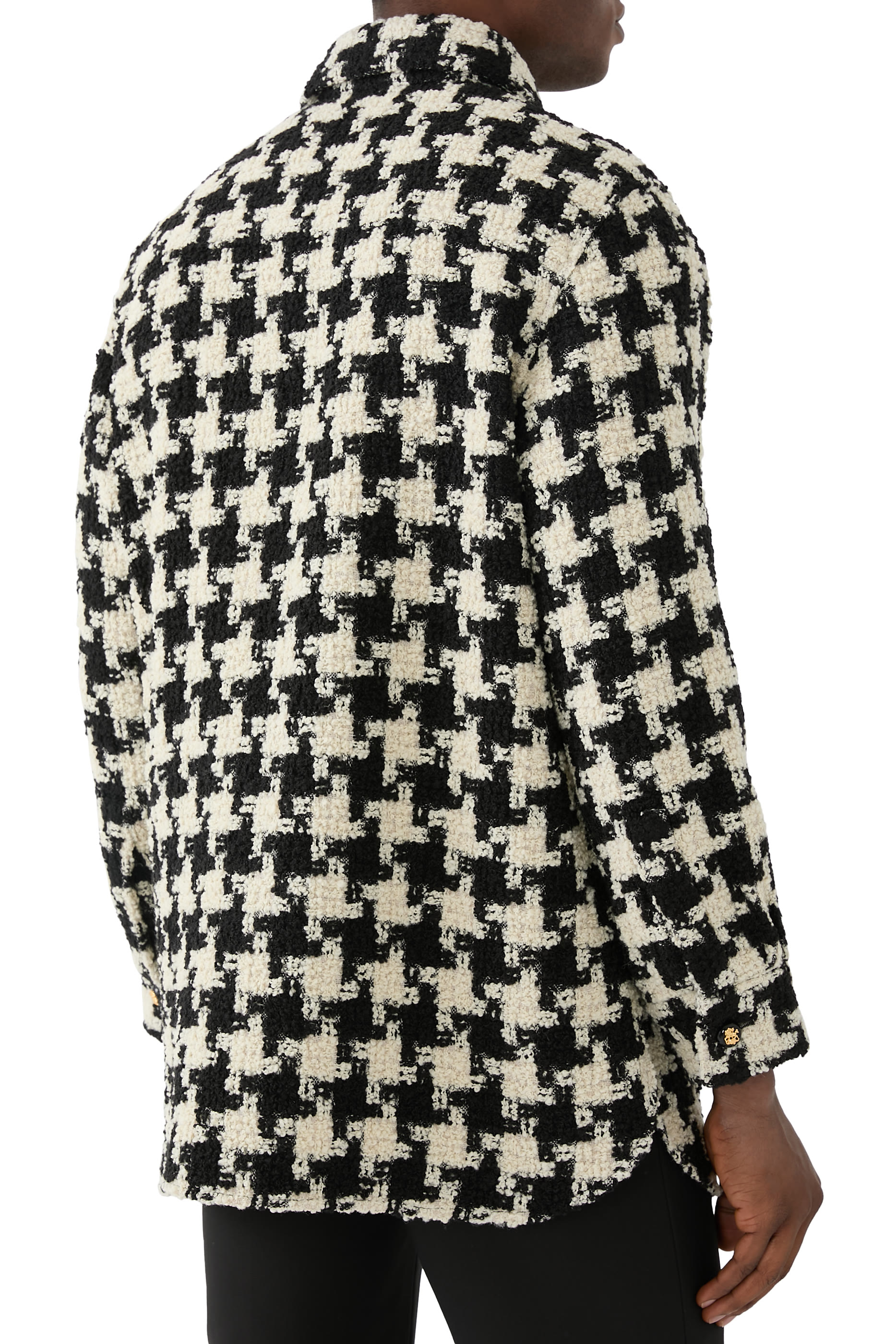 Wool Shirt Jacket with Shell Foot Pattern