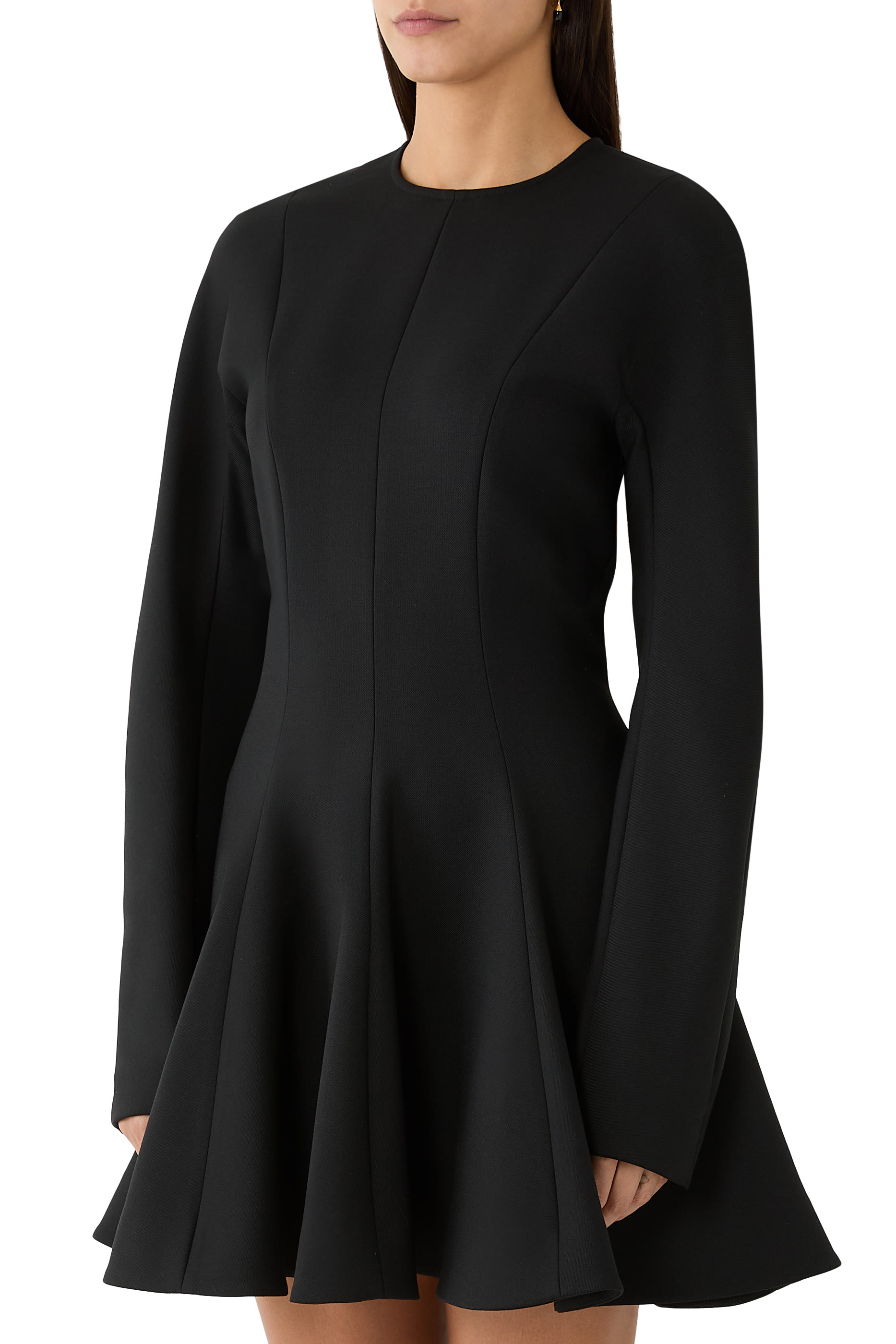  Peplum Wool Mini Dress