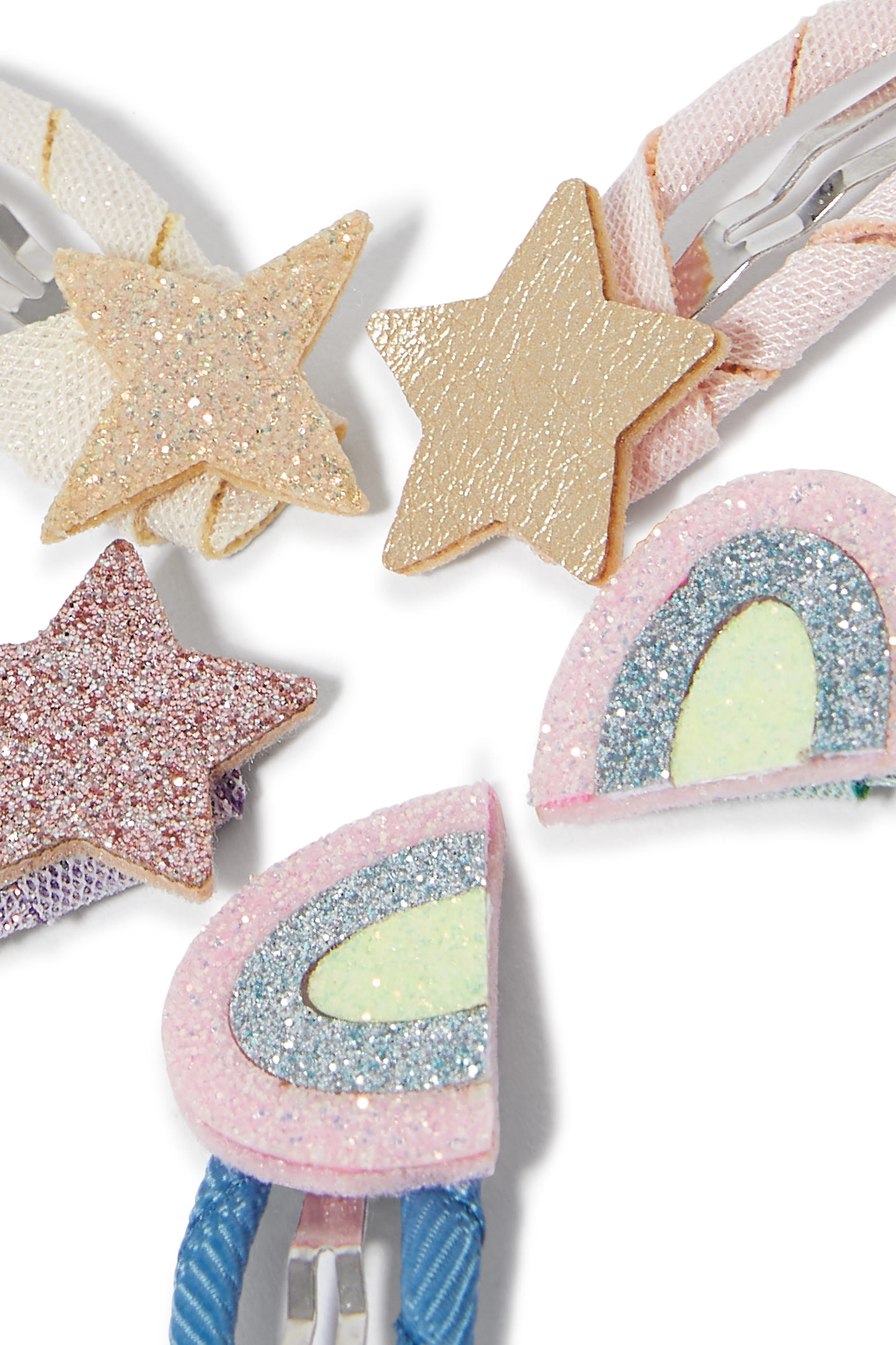 Kids Rainbow & Star Clips, Set of 5