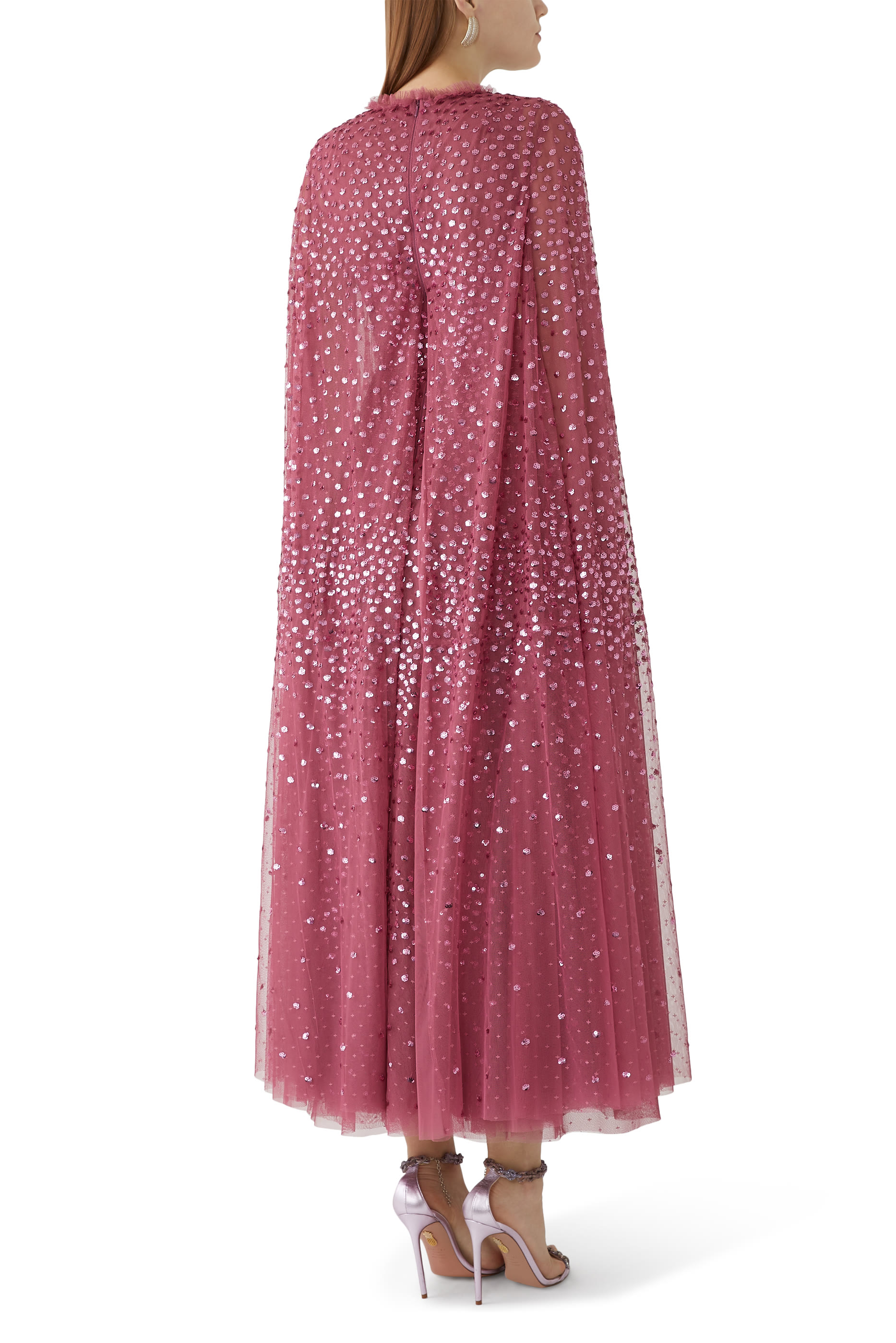 Scatter Dot Cape Ankle Gown