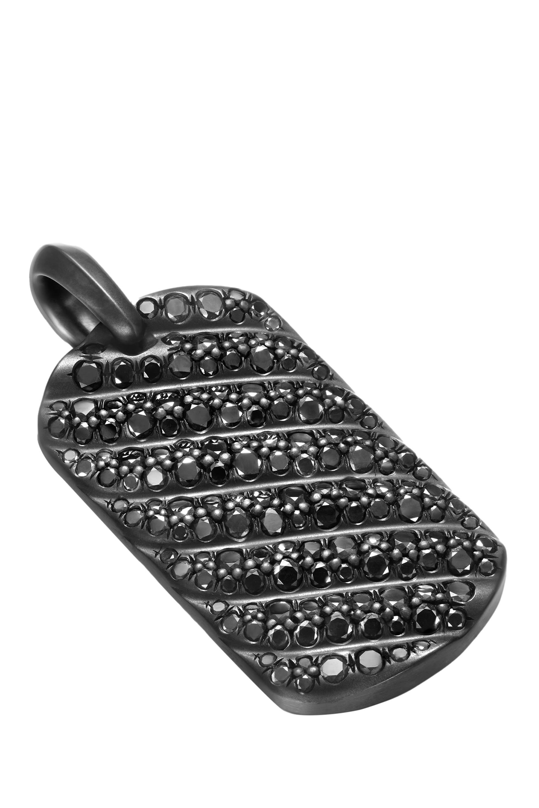  Sculpted Cable Tag, Black Titanium & Black Diamonds