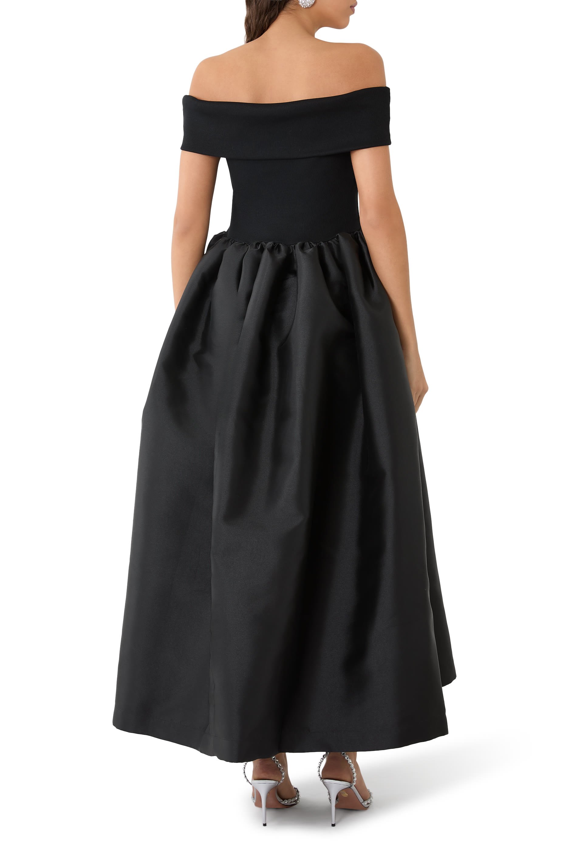  Heavy Satin Off-Shoulder Princess Dress