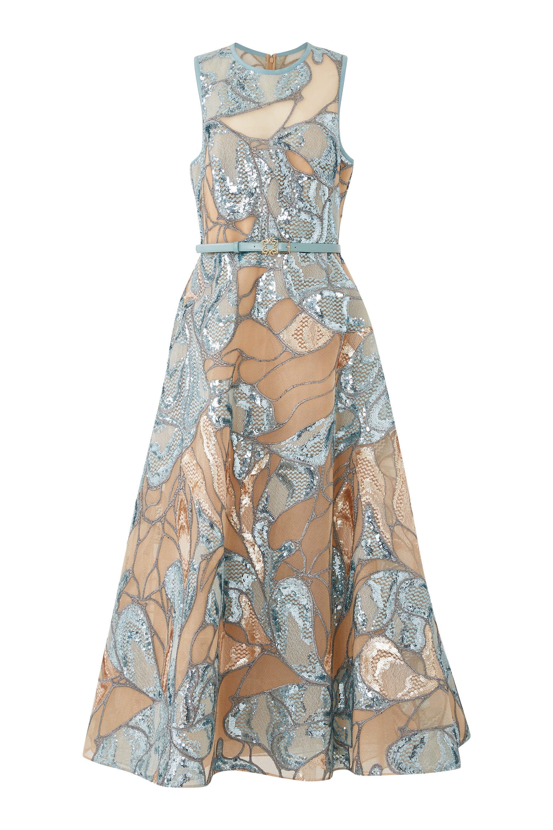 Tulle Embroidered Midi Dress