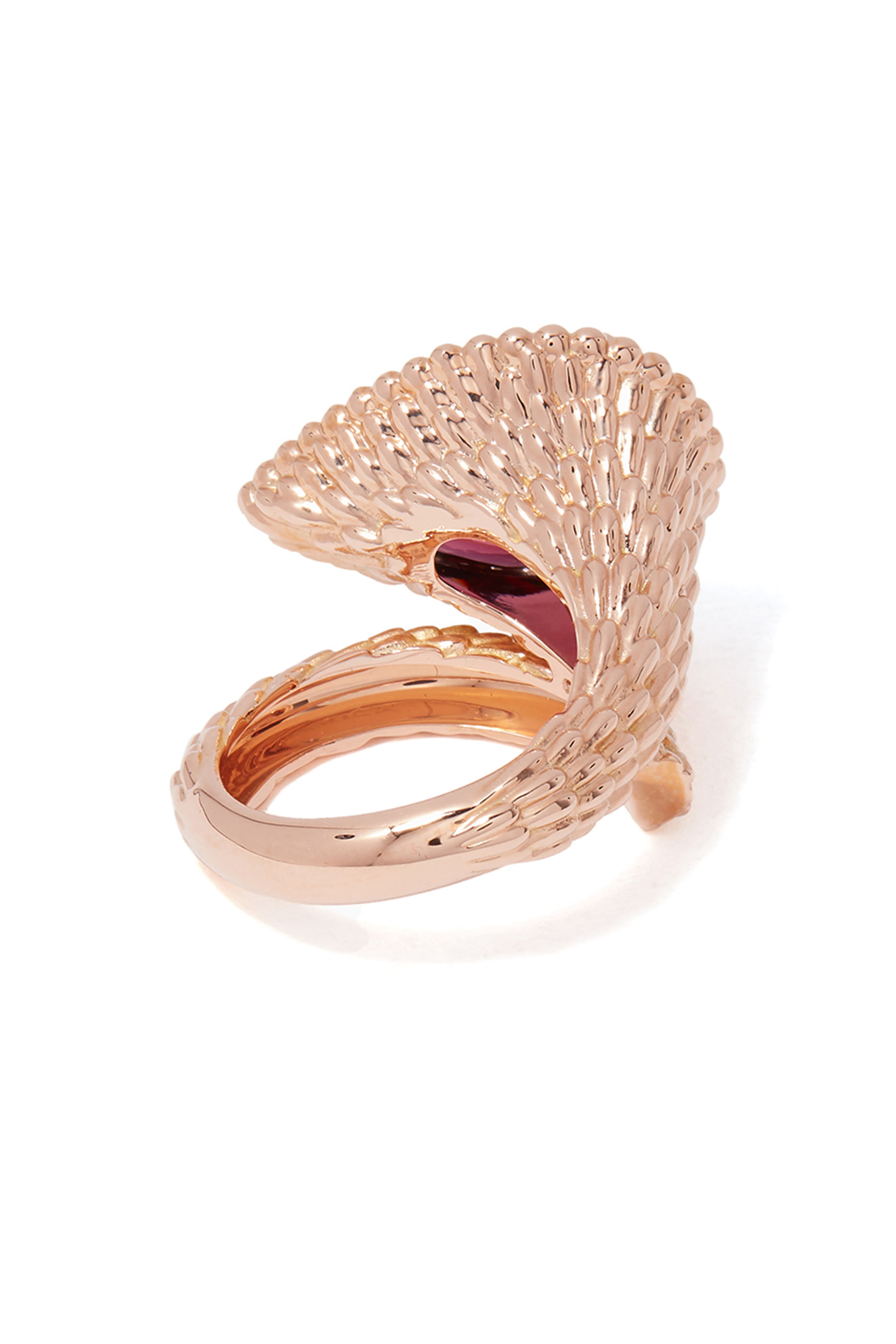 Serpent Boh&egrave;me Large Ring, 18k Yellow Gold & Rhodolite Garnet 