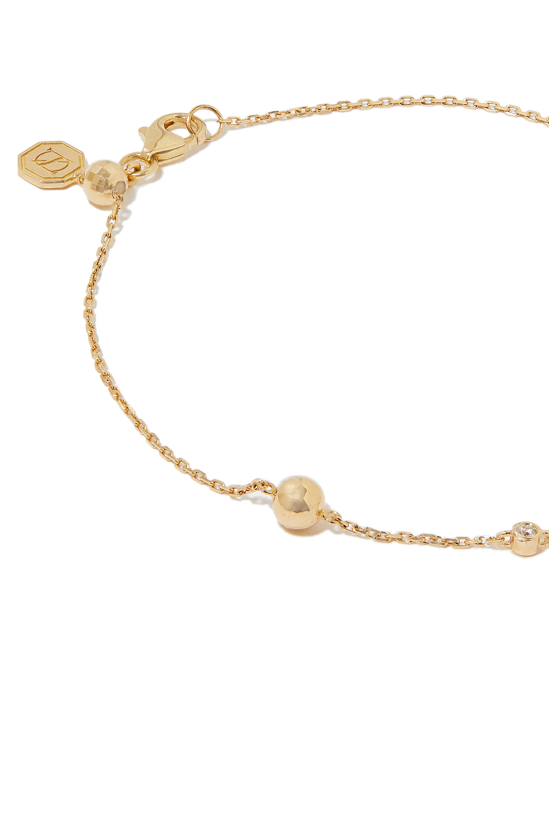 Enishi Open Hand Chain, 18k Yellow Gold & Diamonds