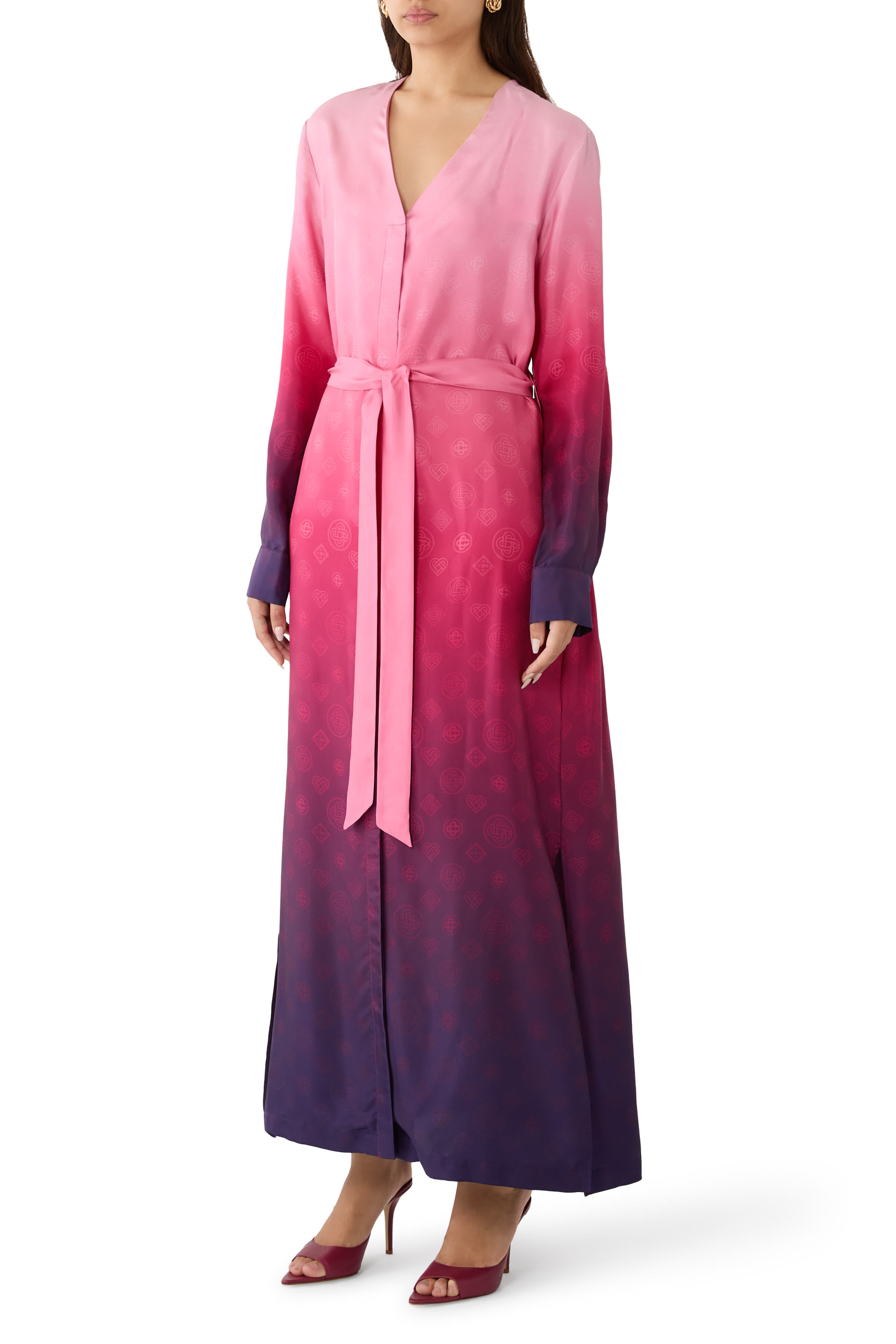 Collarless Shirt Dress 