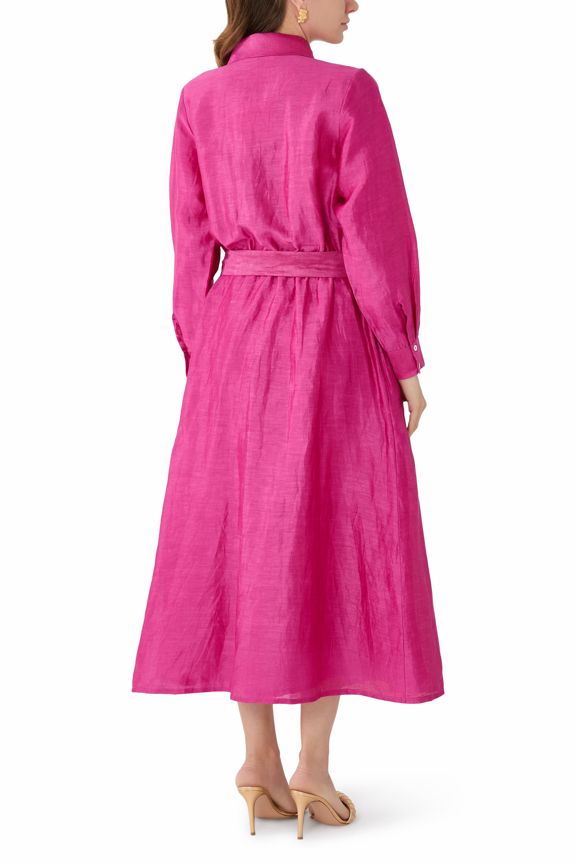  Orchid Print Embroidered Gown 