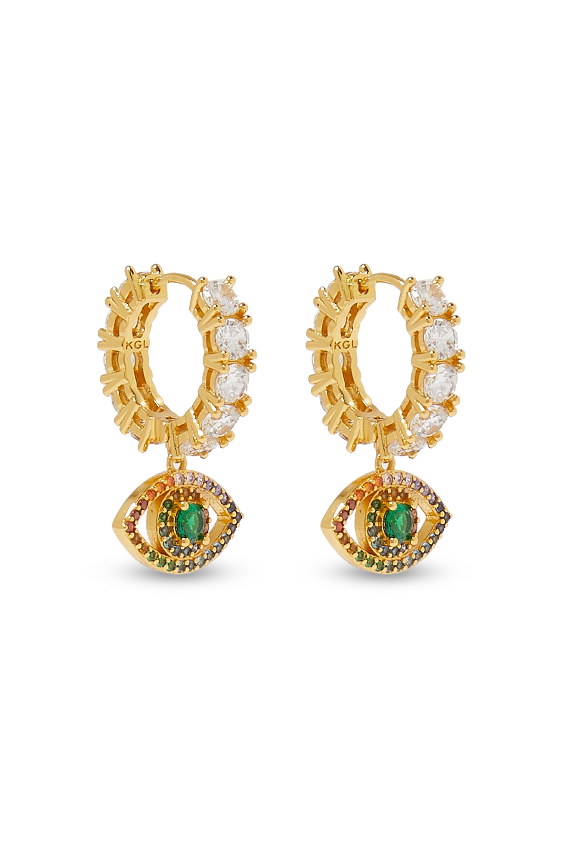 Evil Eye Huggie Earrings