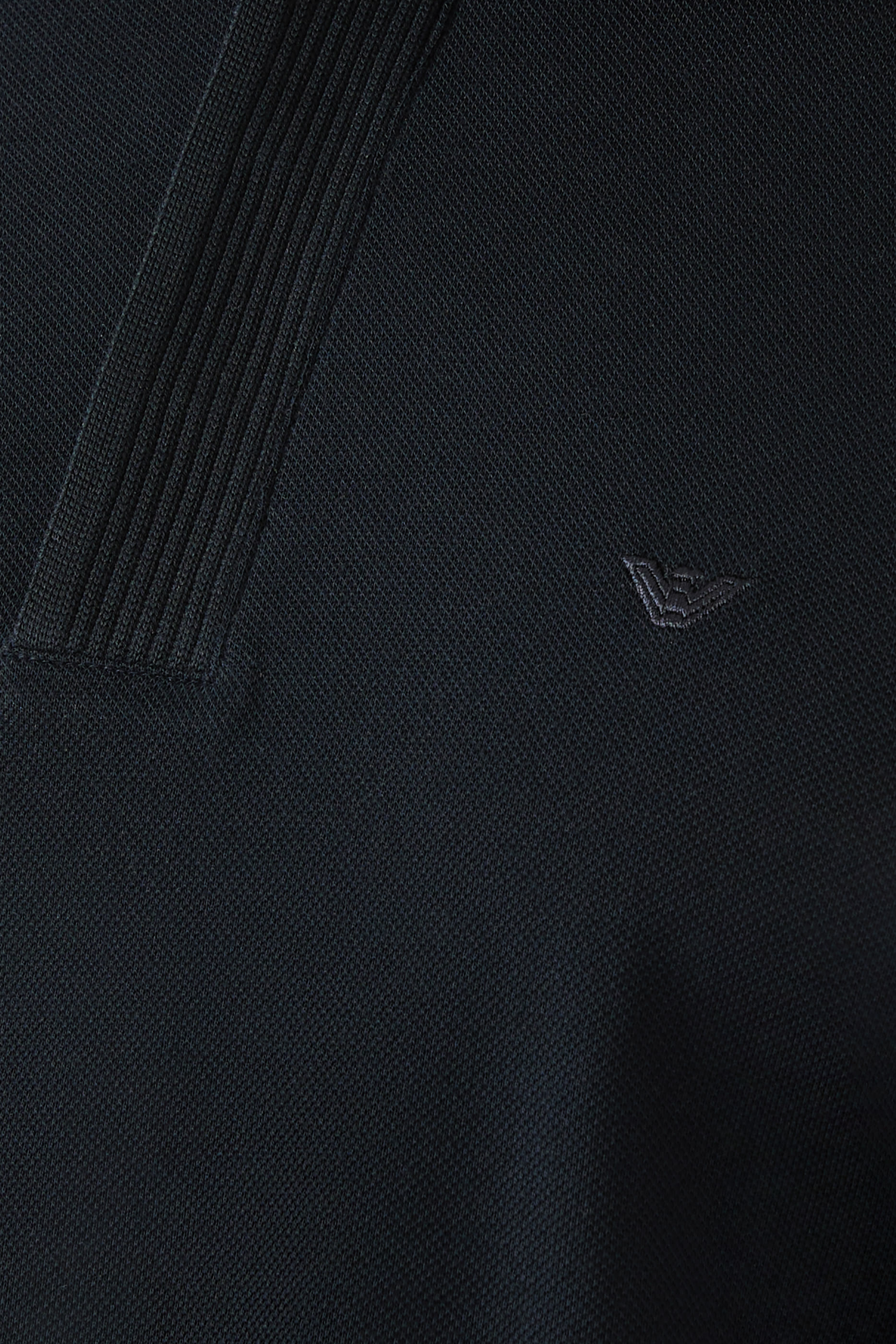Micro Eagle Logo Ribbed Collar Polo Shirt