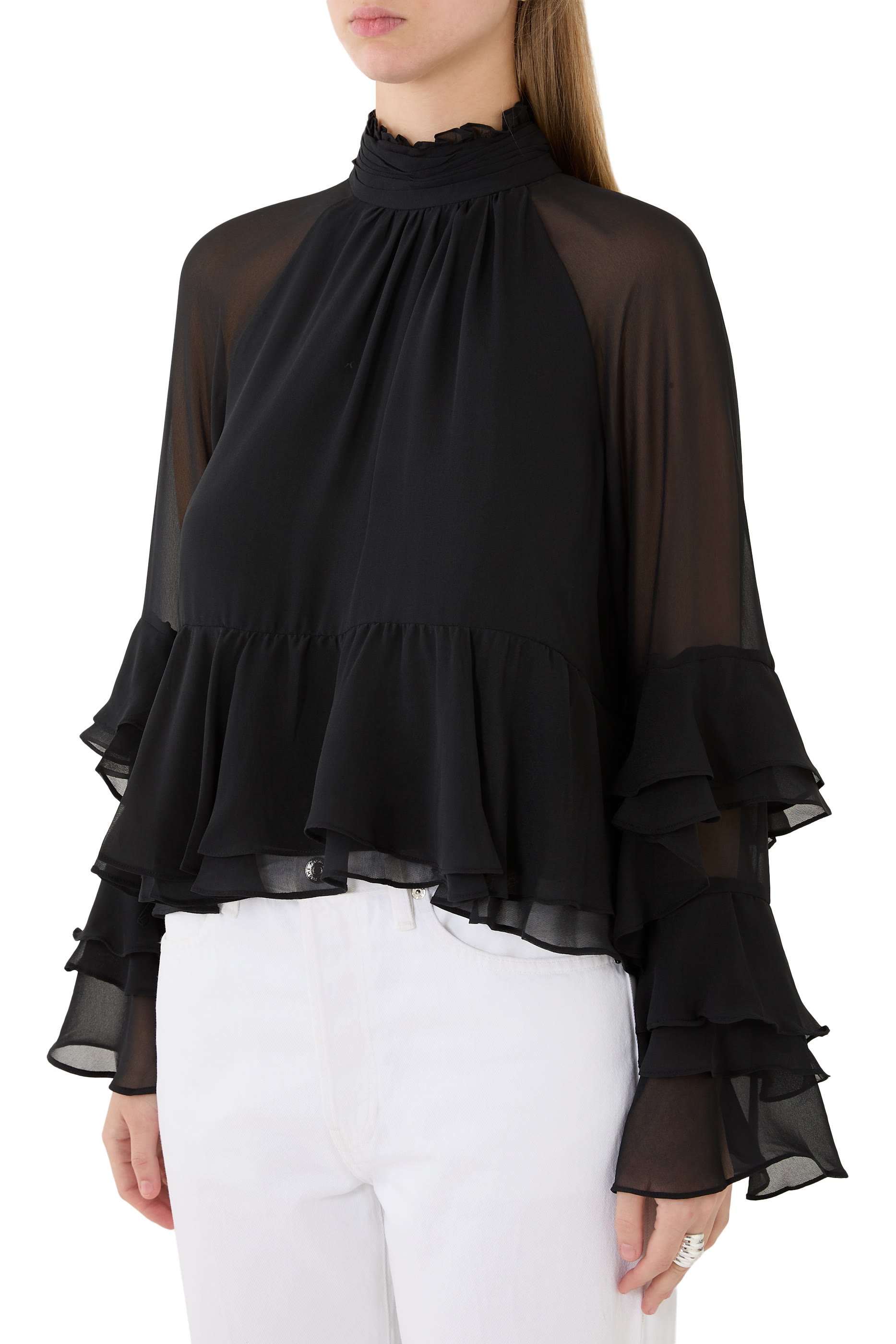 Skylah Ruffled Bell Sleeves Top