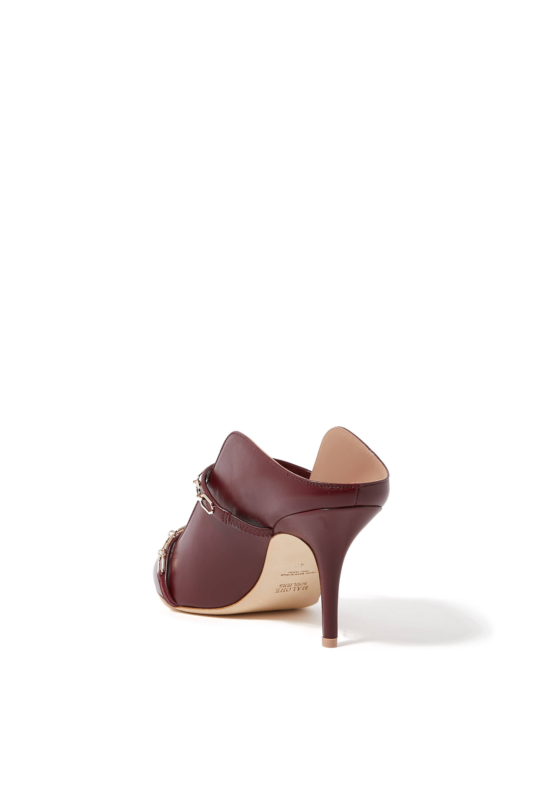 Maureen 70 Leather Chain Dual-Band Mule Pumps