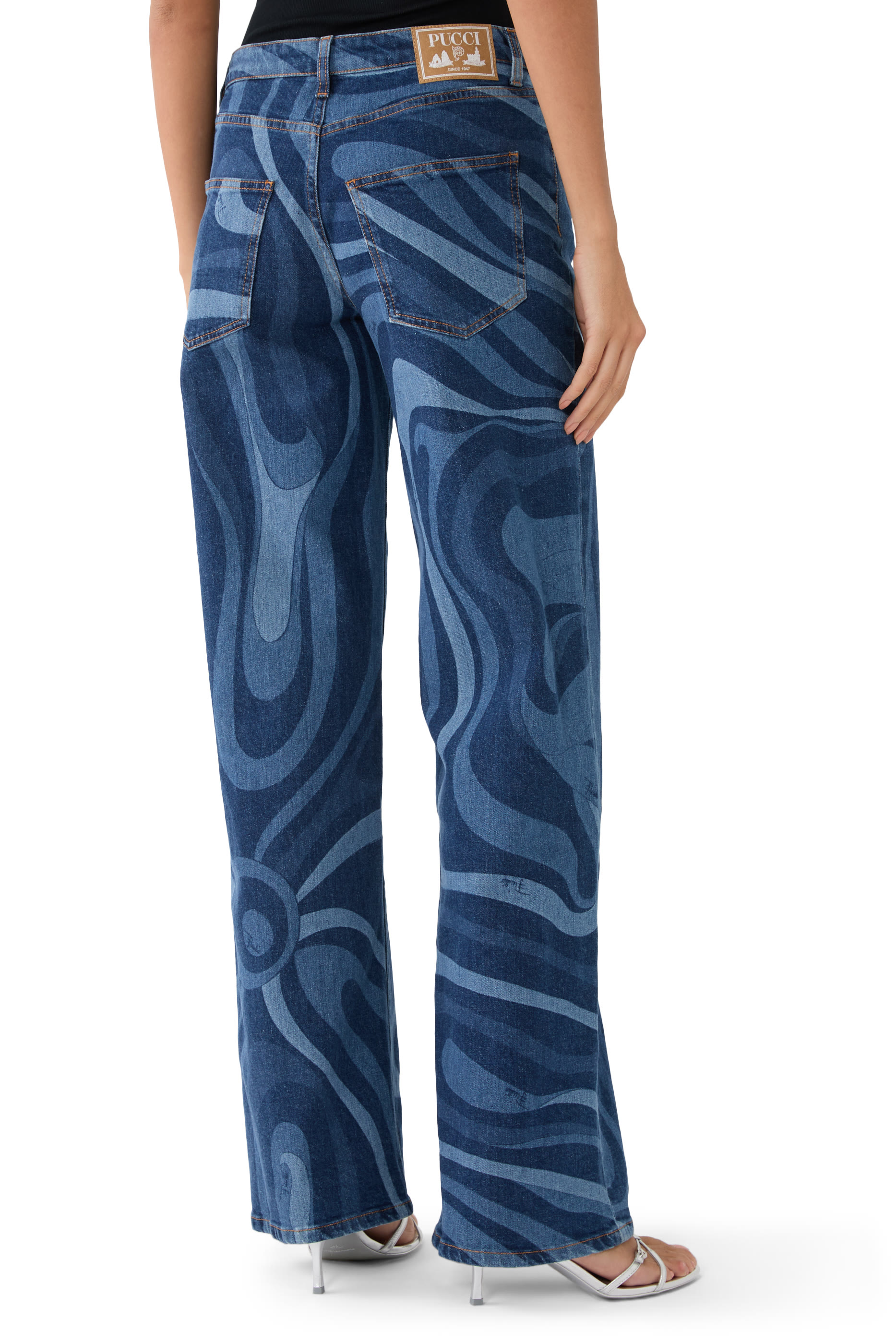 Marmo-Print Jeans