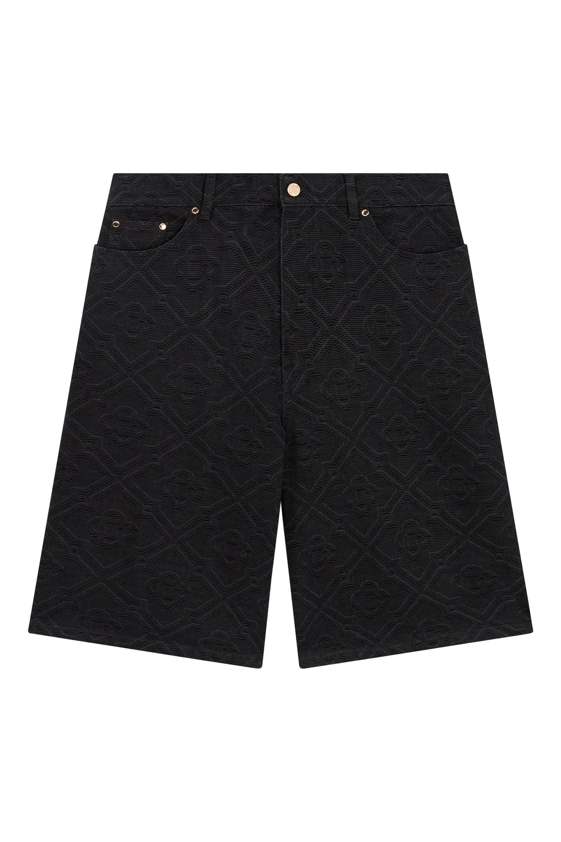 Laser Monogram Denim Shorts