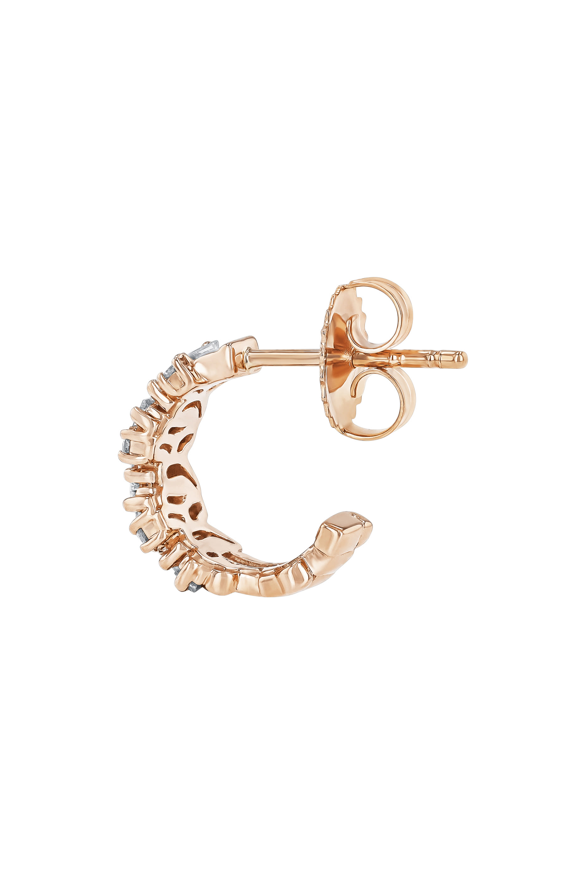 Fireworks Diamond Baguette Hoop Earrings, 18K Rose Gold & Diamonds