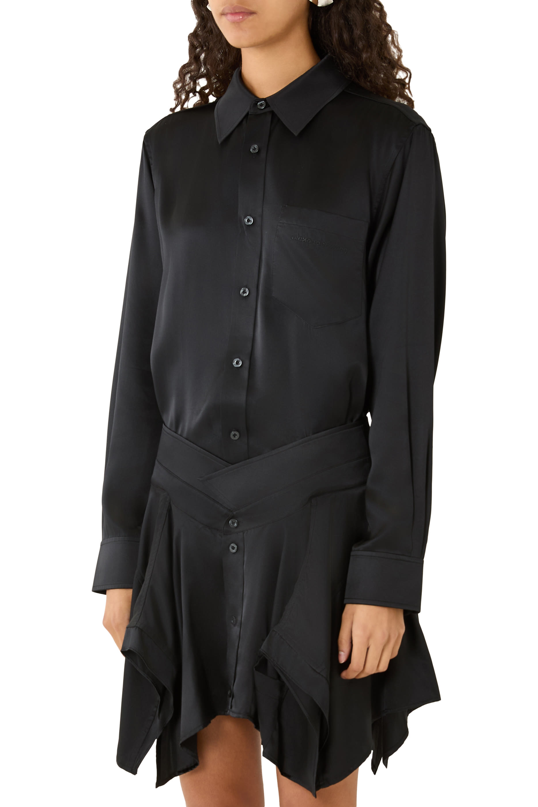 Silk Charmeuse Pre-Styled Double Shirtdress 