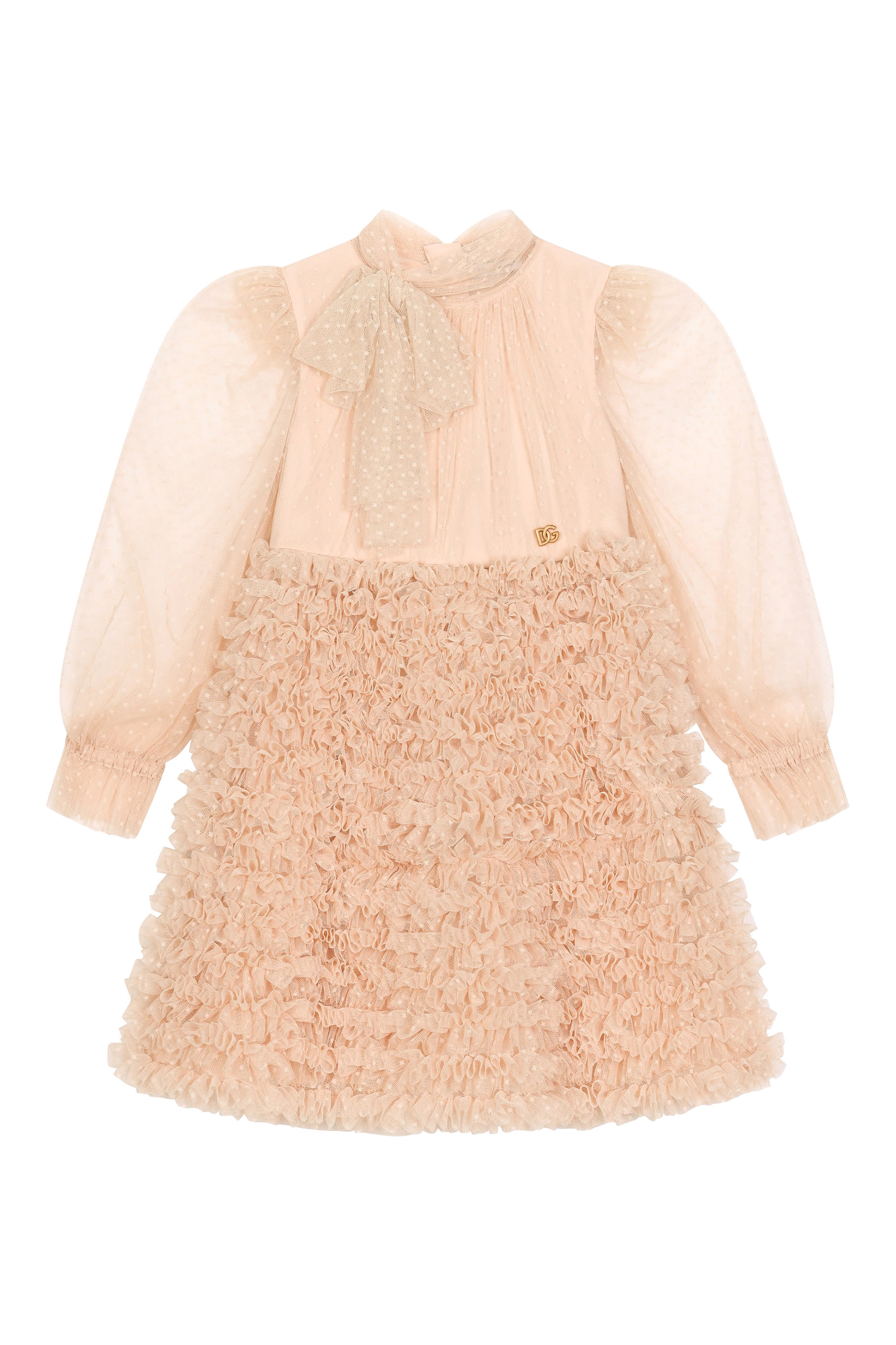 Kids Tulle Long Sleeves Dress