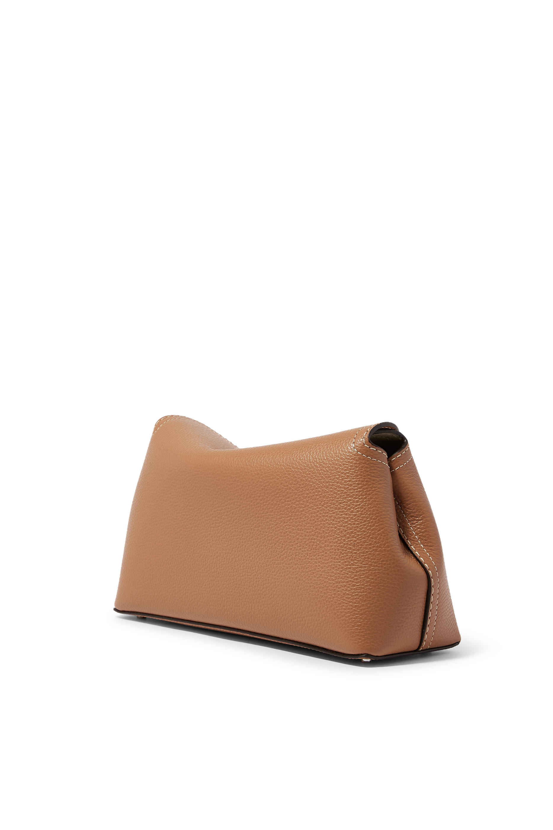 T-Lock Grained-Leather Clutch