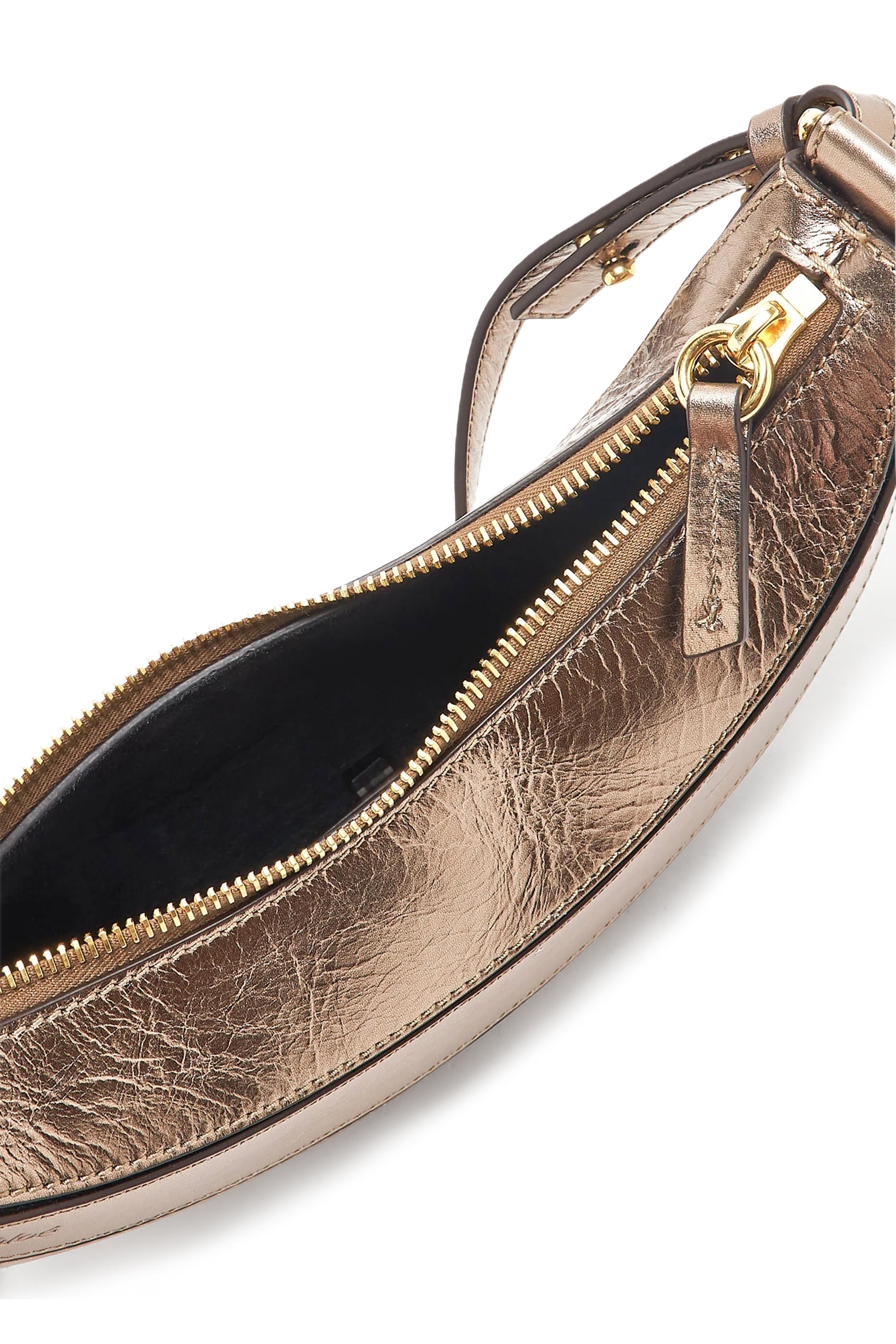 Banana Crossbody Grained Leather Bag