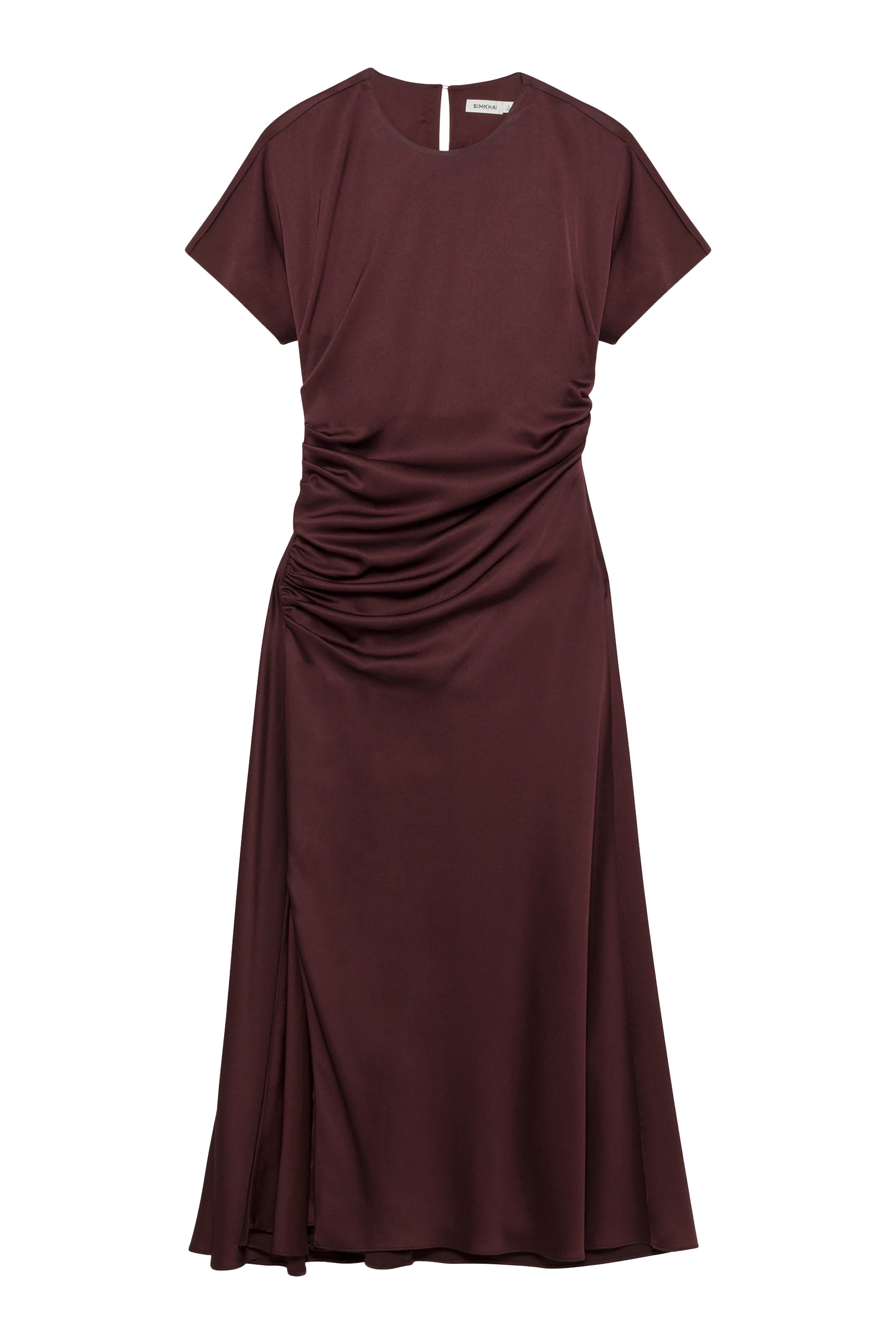 Marabella Draped Satin Midi Dress 
