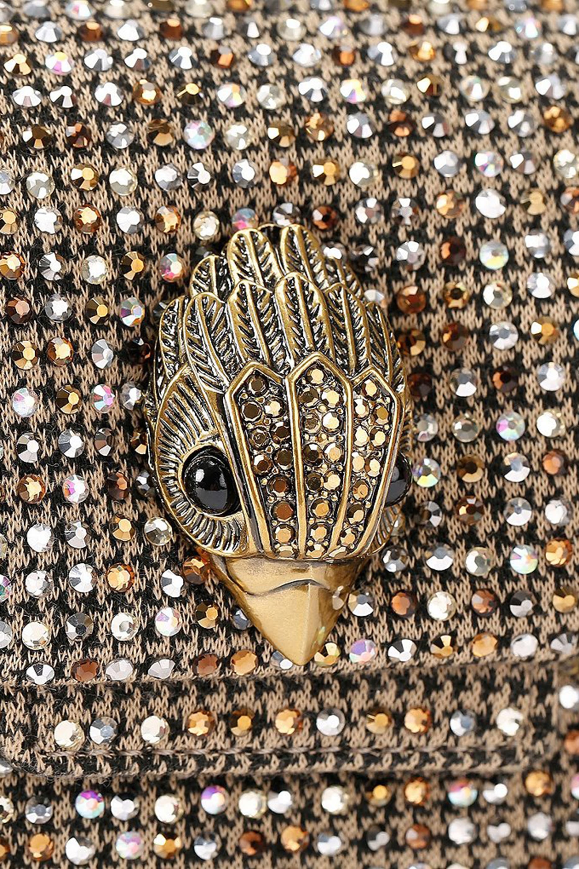 Embellished Fabric Mini Oxford Crossbody Bag