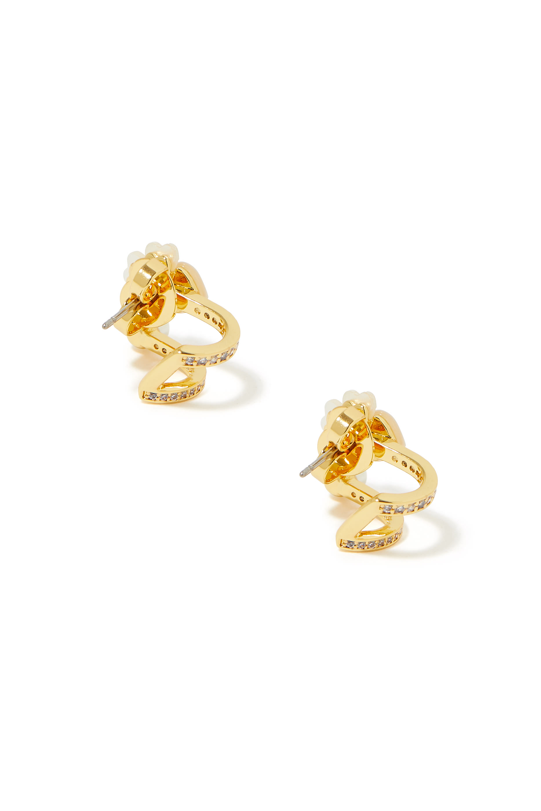 Precious Pansy Double Huggie Earrings
