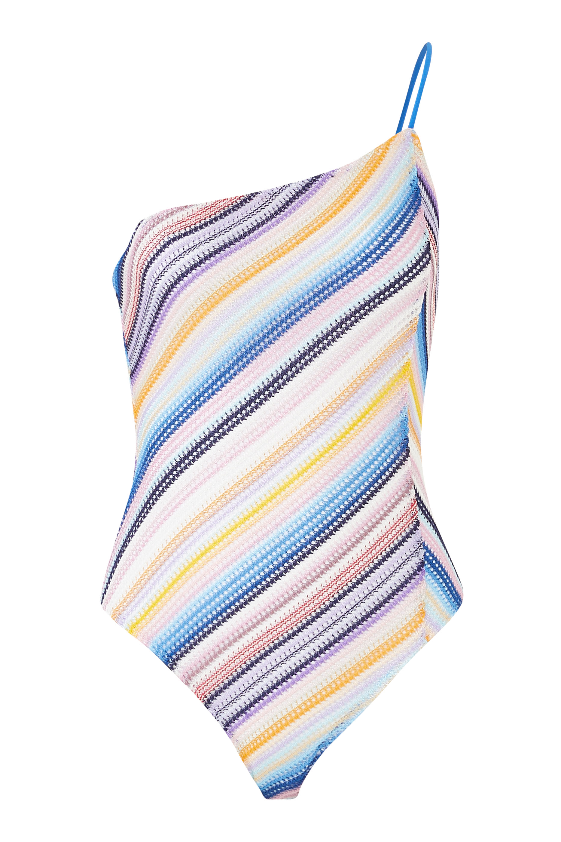 Striped One-Shoulder Swimsuit
