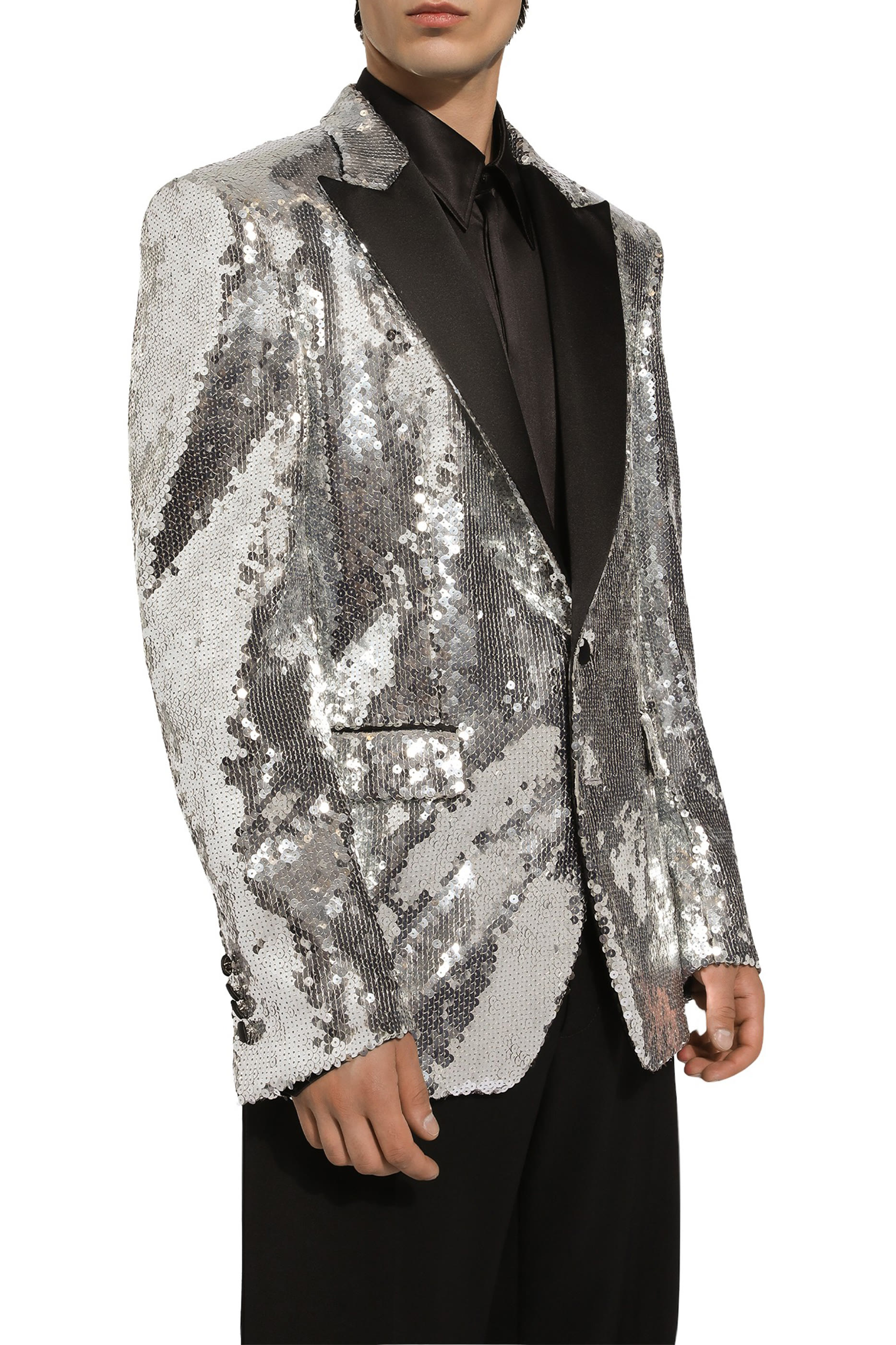 Sicilia Sequined Single-Breasted Tuxedo Jacket