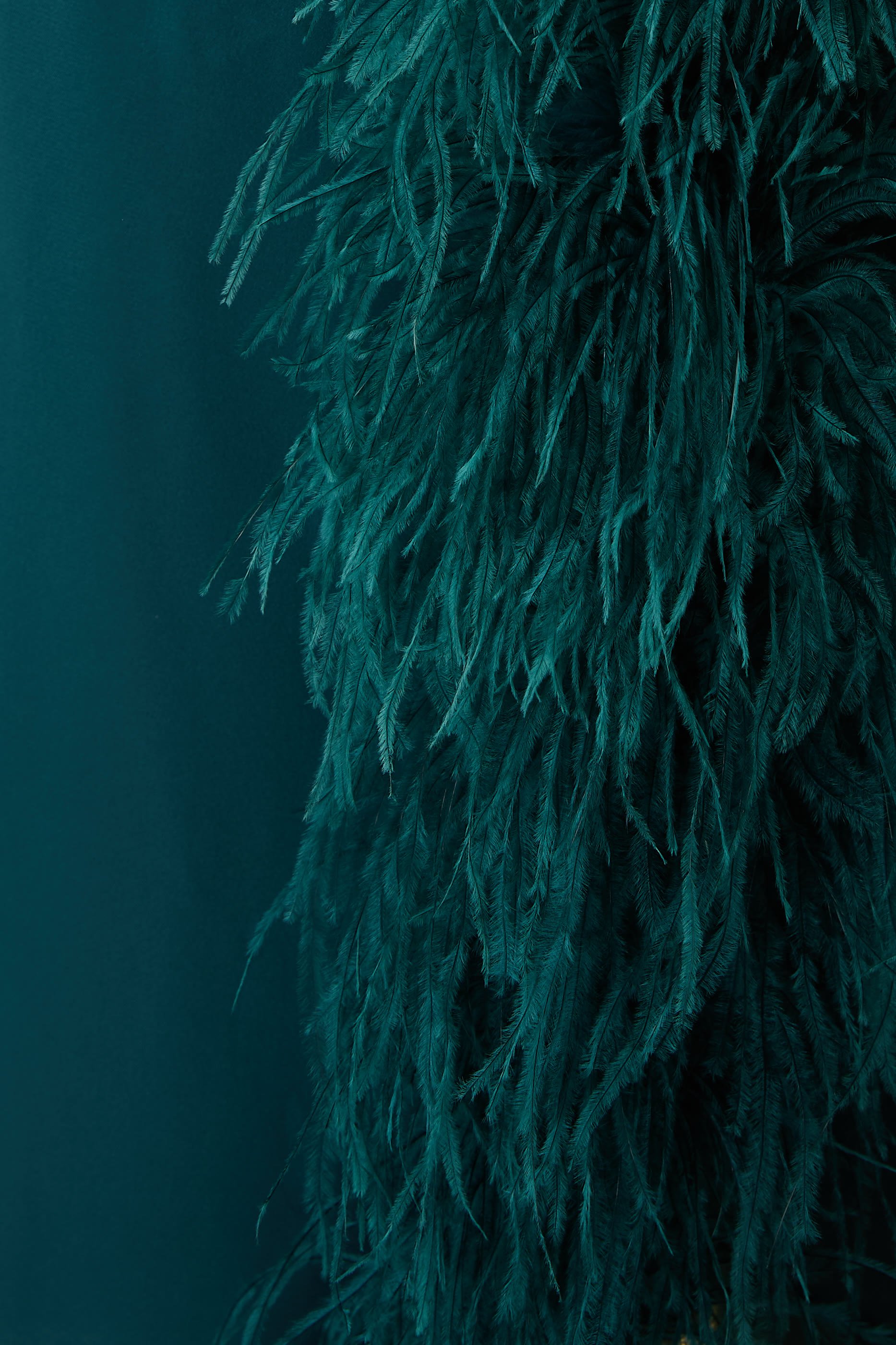 Satin High Waist Slit Maxi Skirt With Feathers 