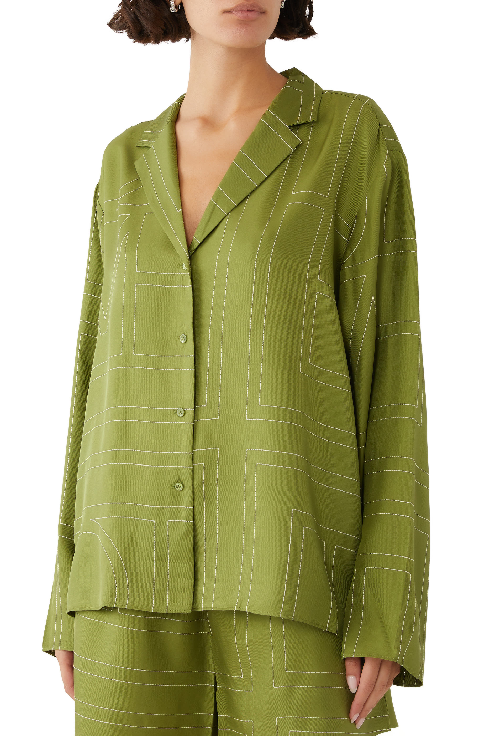 Monogram Silk Pajama Top