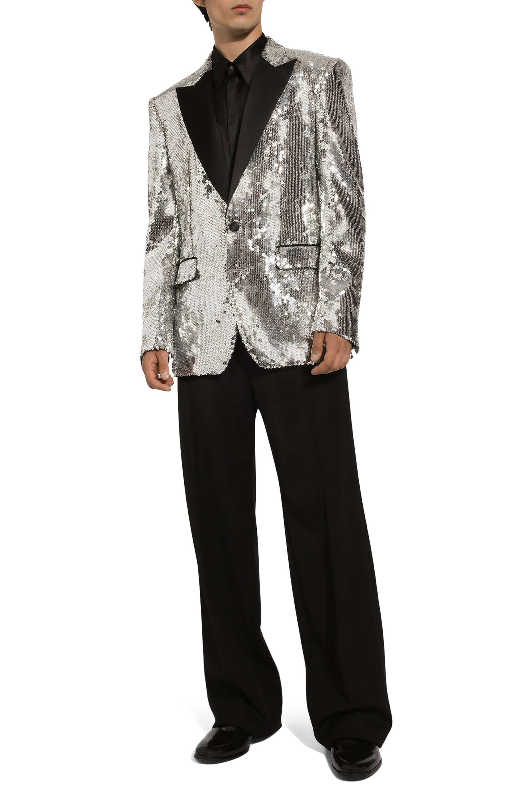 Sicilia Sequined Single-Breasted Tuxedo Jacket