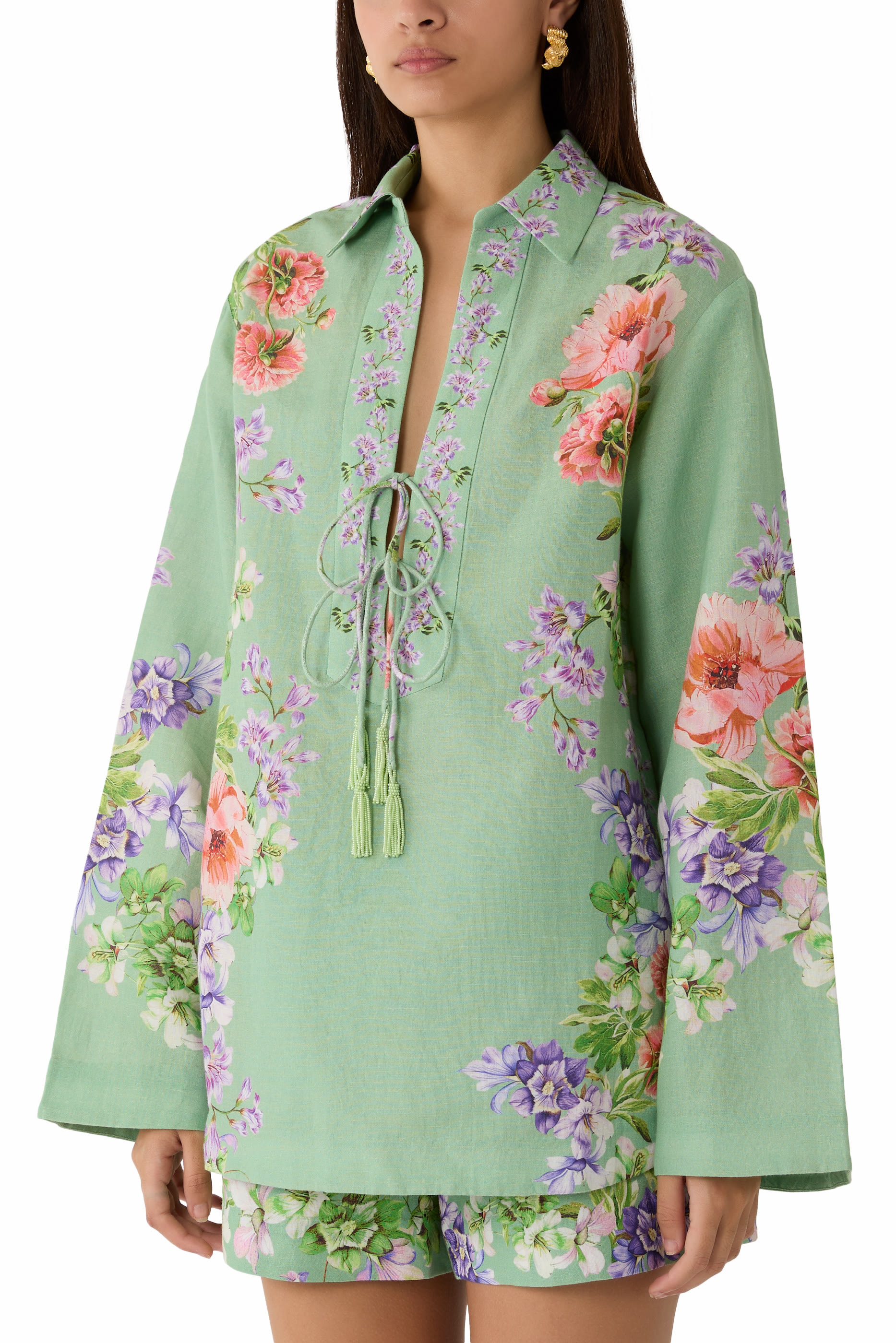 Drop Shoulder Collared Tunic