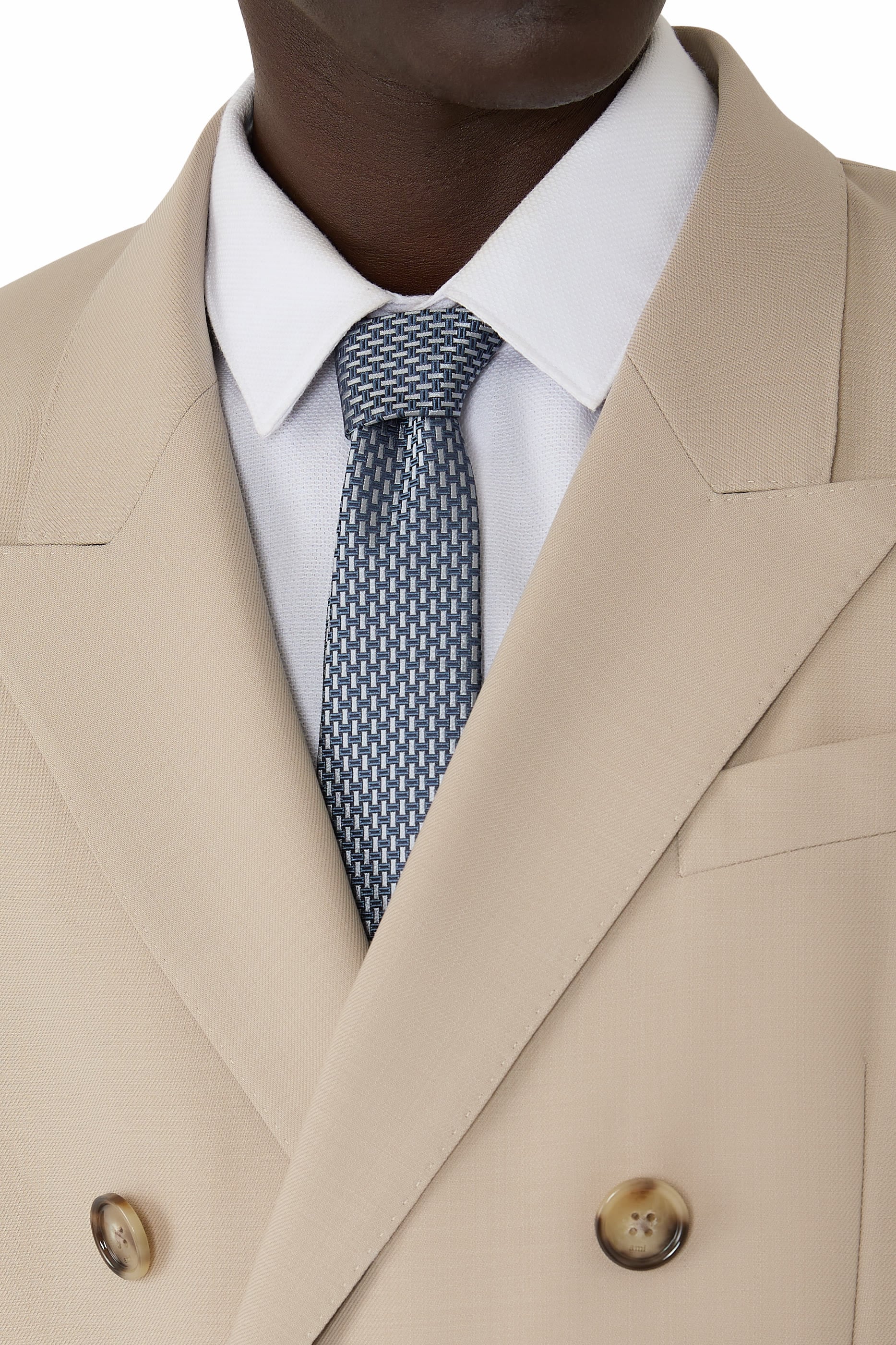 Micro Motif Jacquard Silk Tie 
