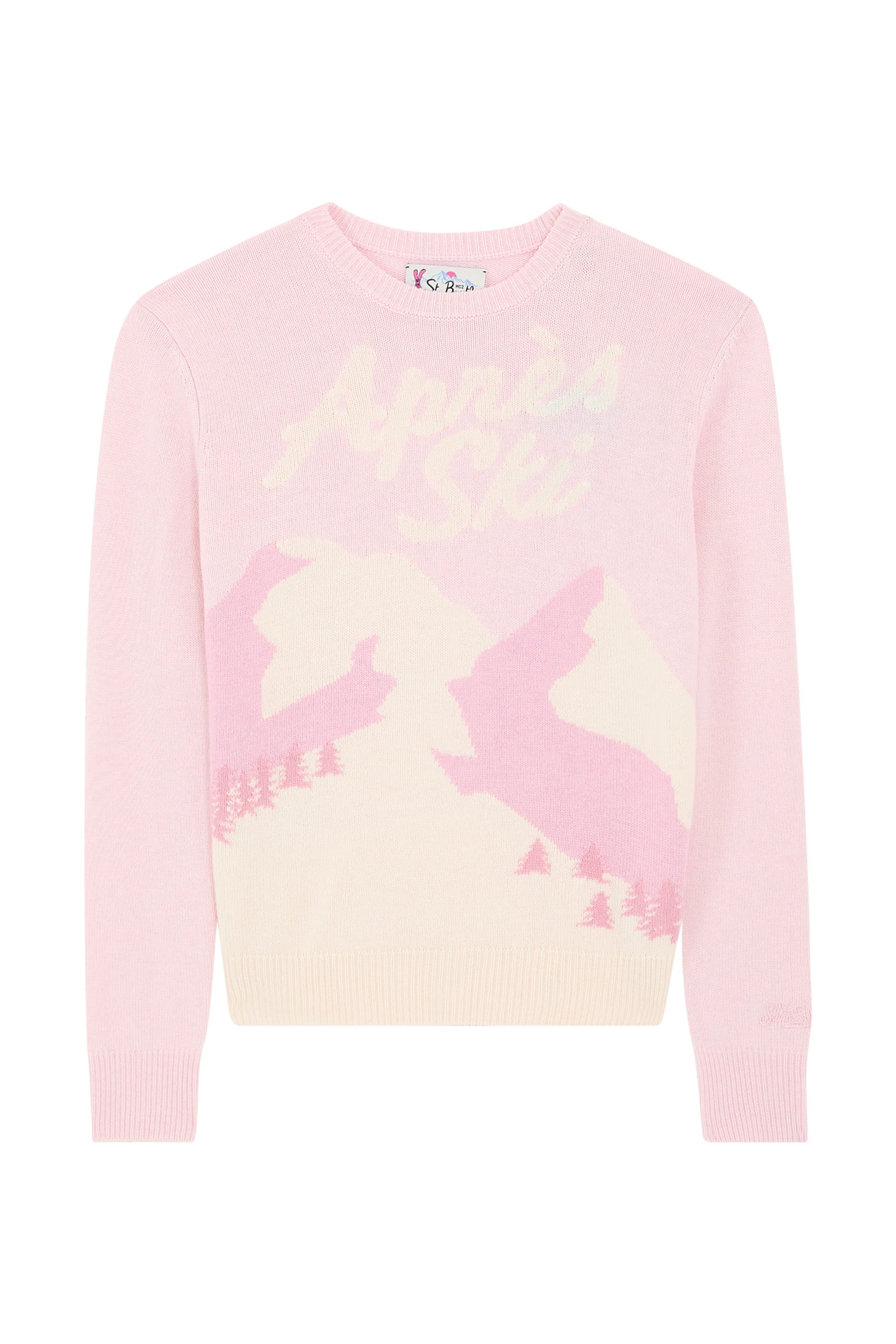 Queen Cashmere-Blend Sweater with St. Moritz Postcard