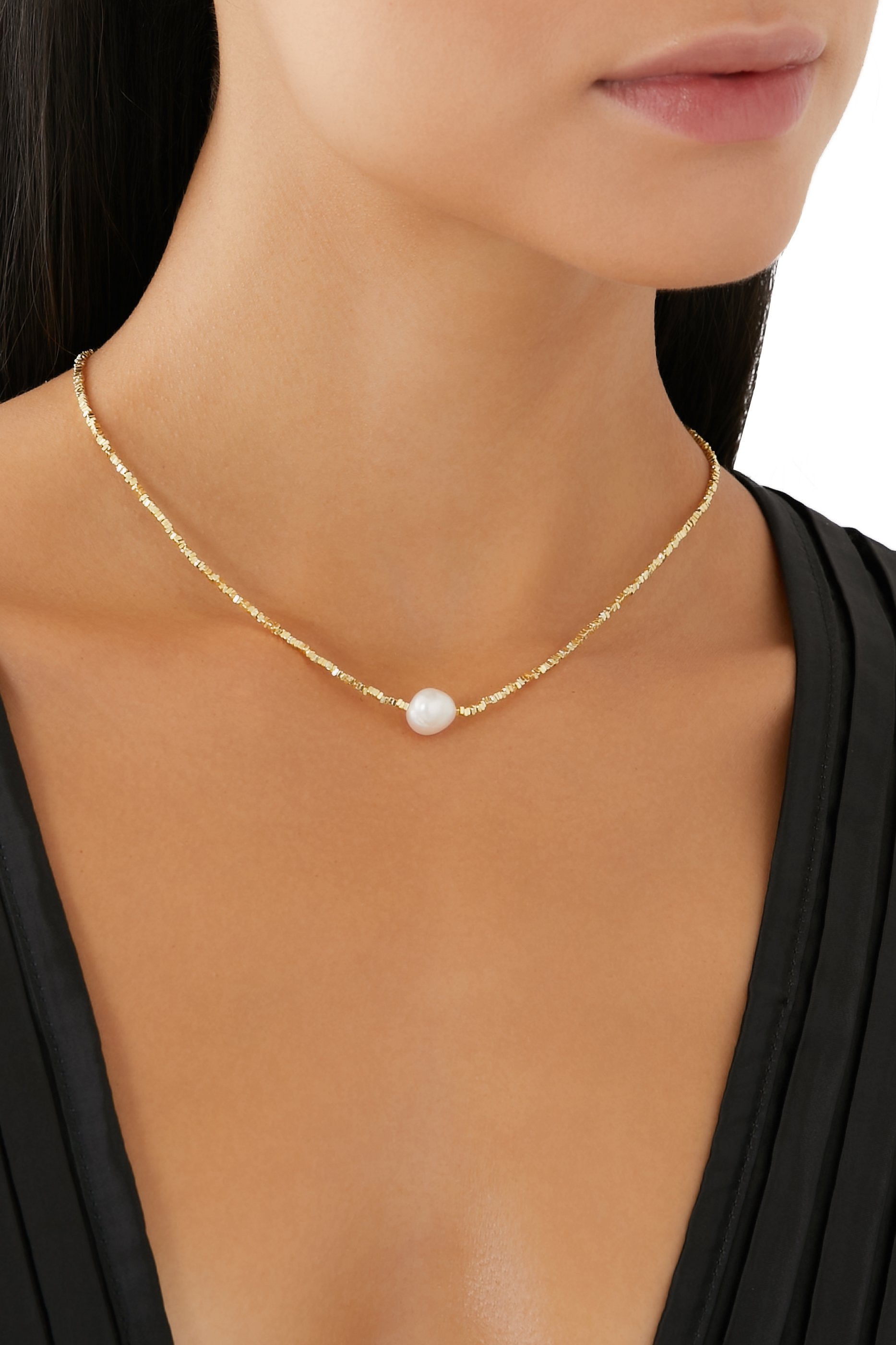 Dasha Necklace, 14k Gold Vermeil & Freshwater Pearl