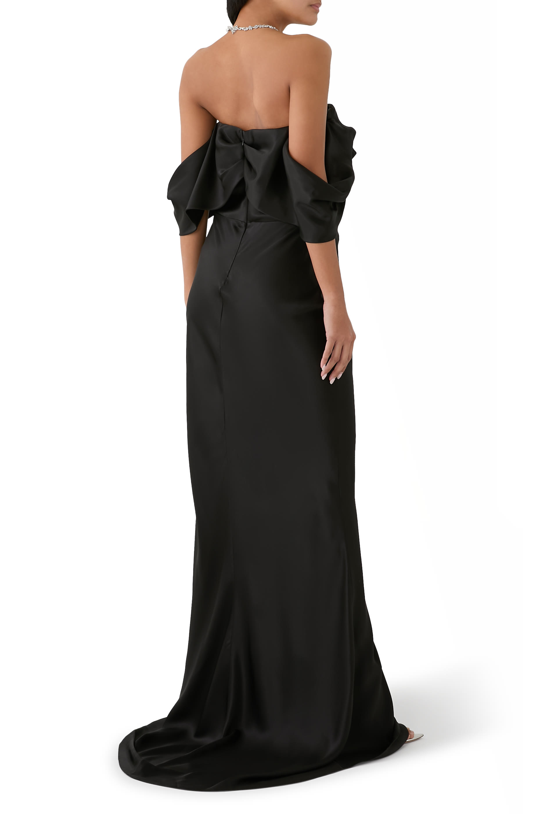 Off-Shoulder Silk Gown