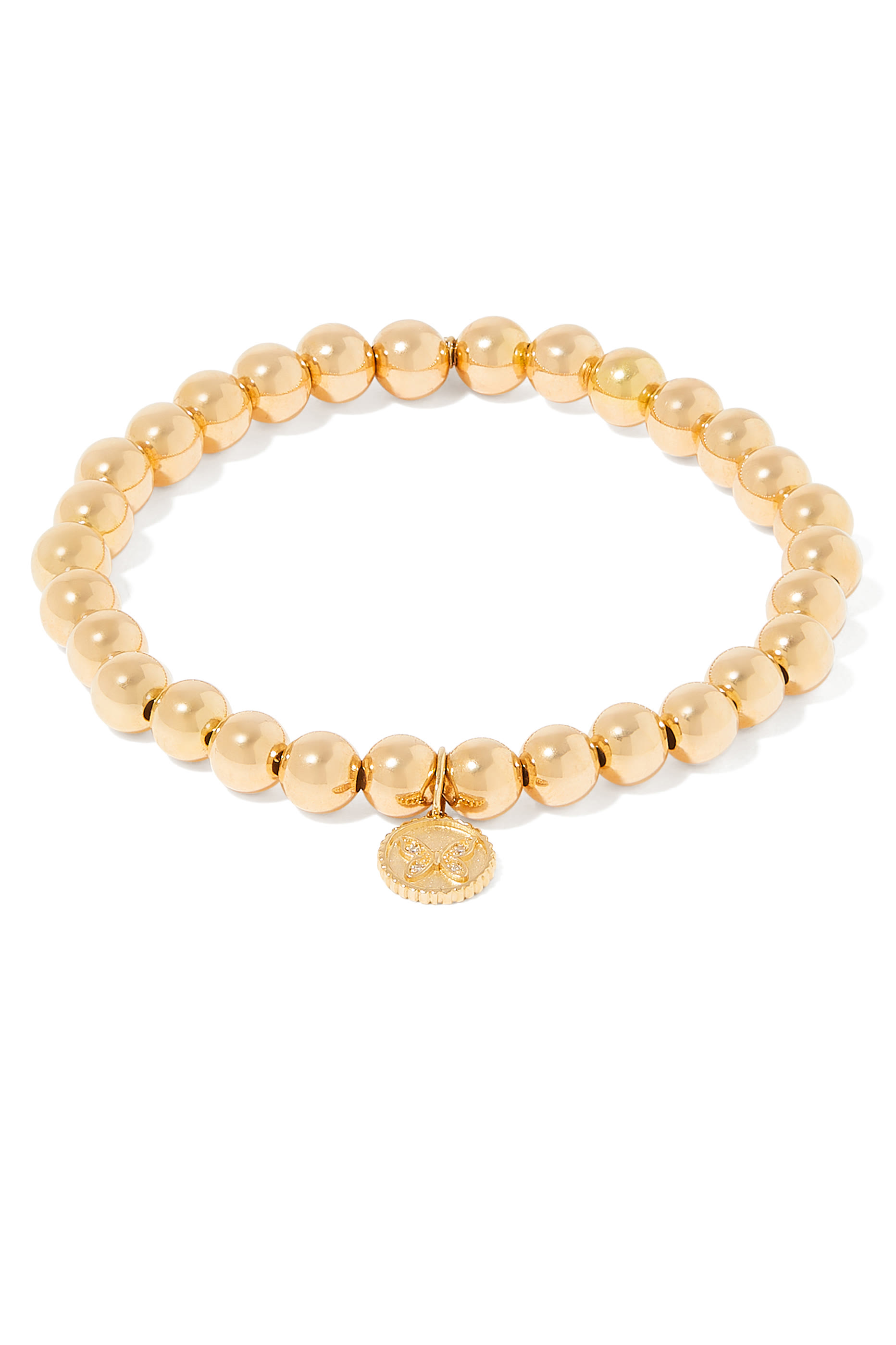 Butterfly Coin Bracelet, 14k Yellow Gold