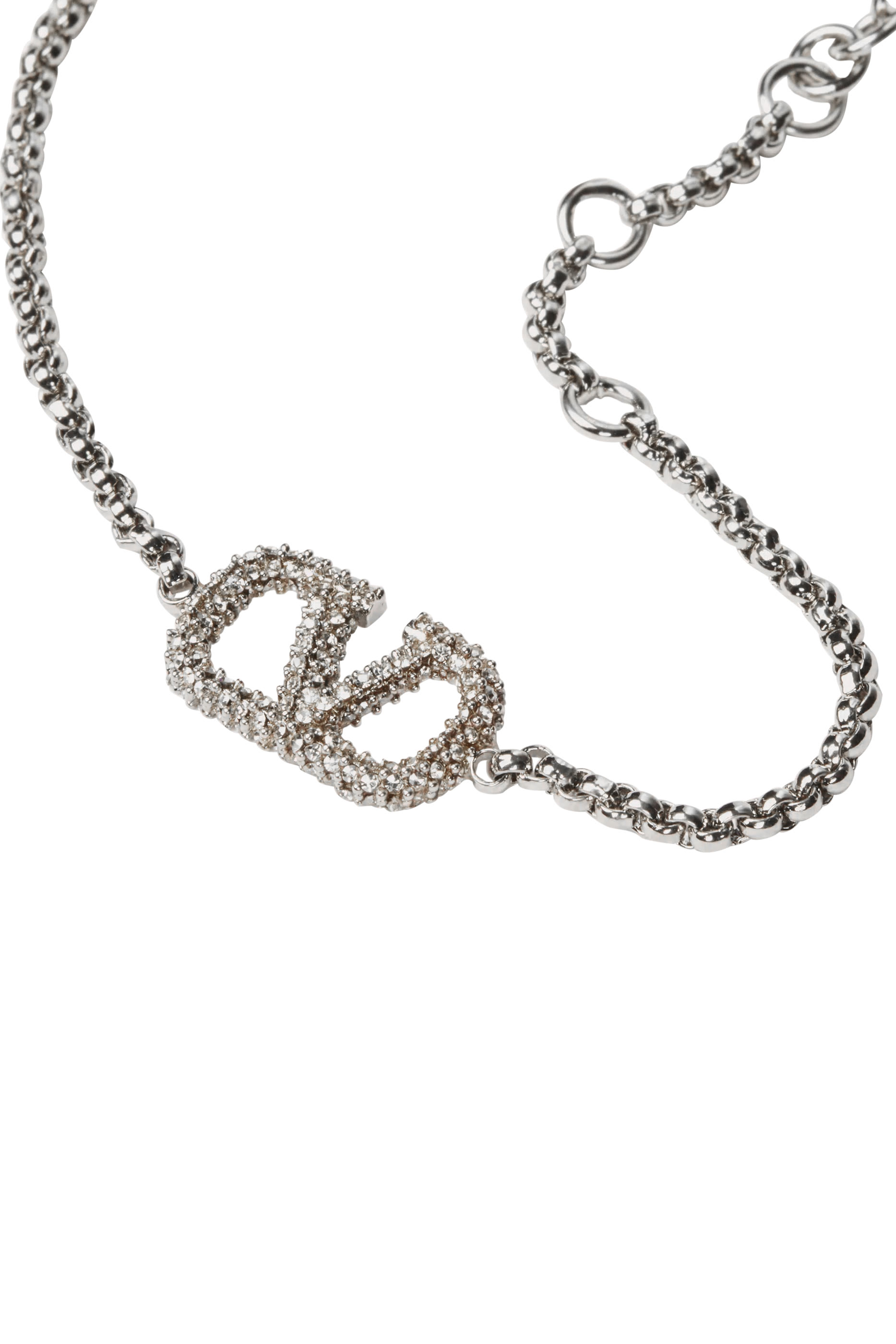 VLogo Signature Bracelet in Metal and Swarovski® Crystals