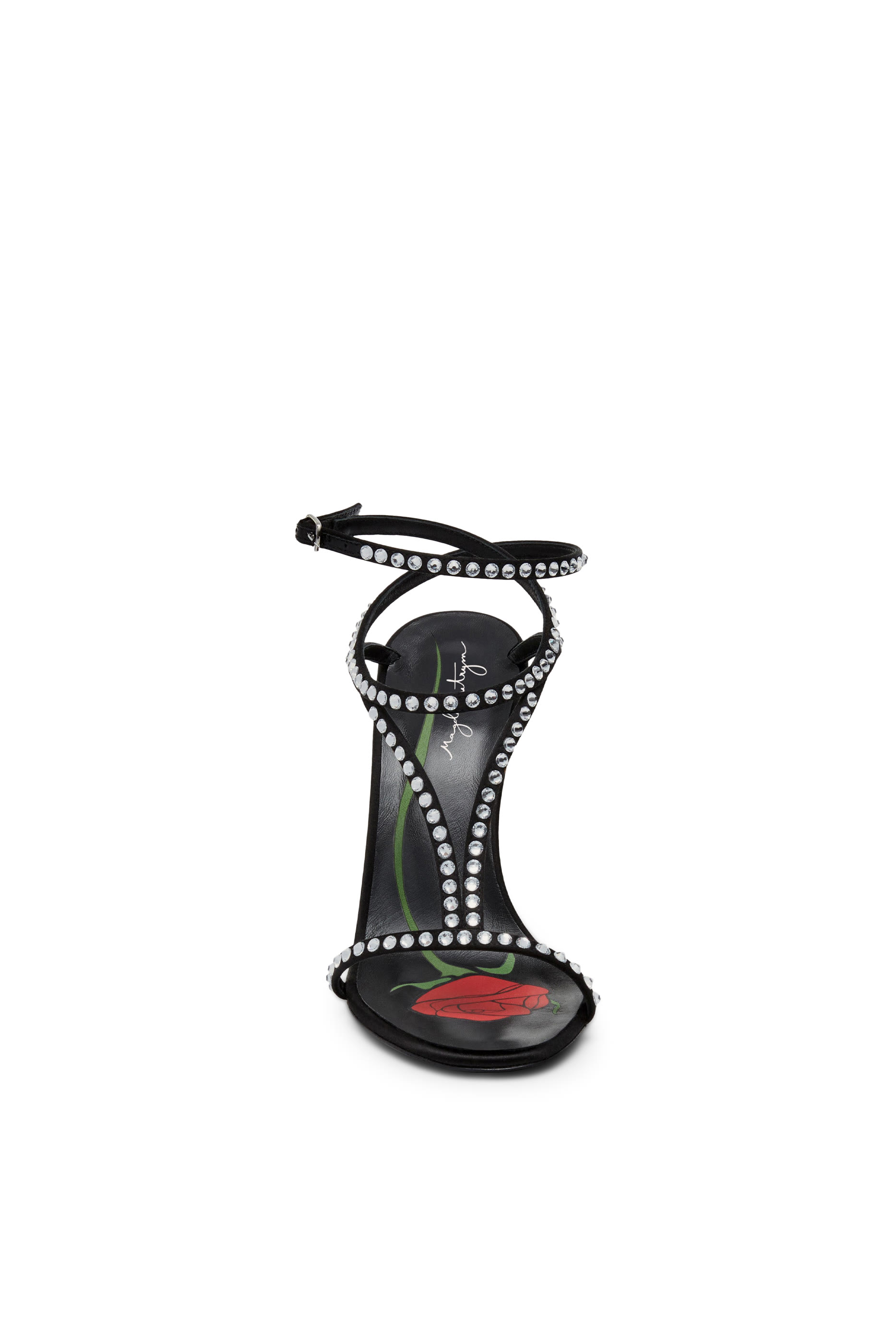 Crystal Embellished Satin Sandals