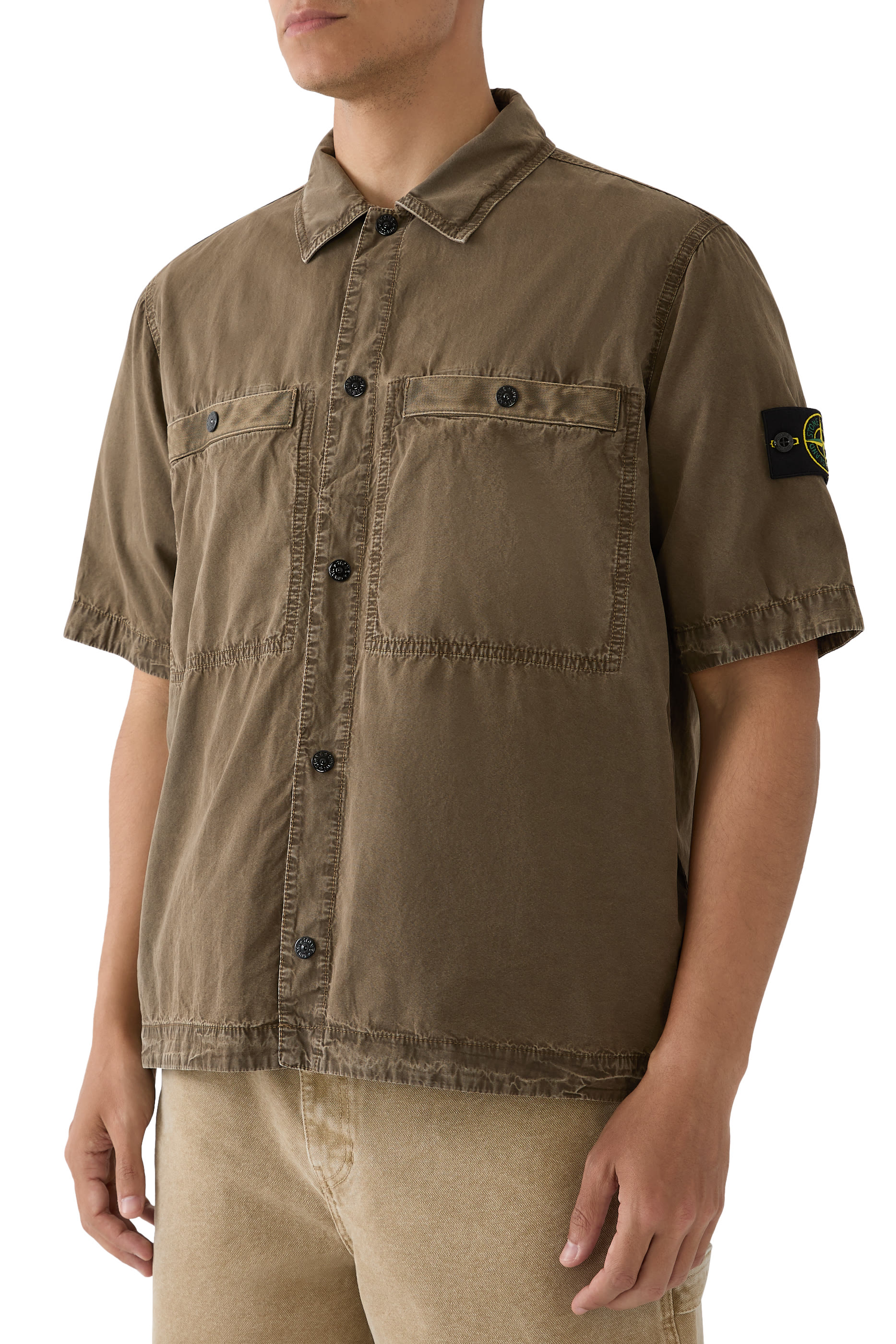 Logo Patch Organic Cotton Shirt