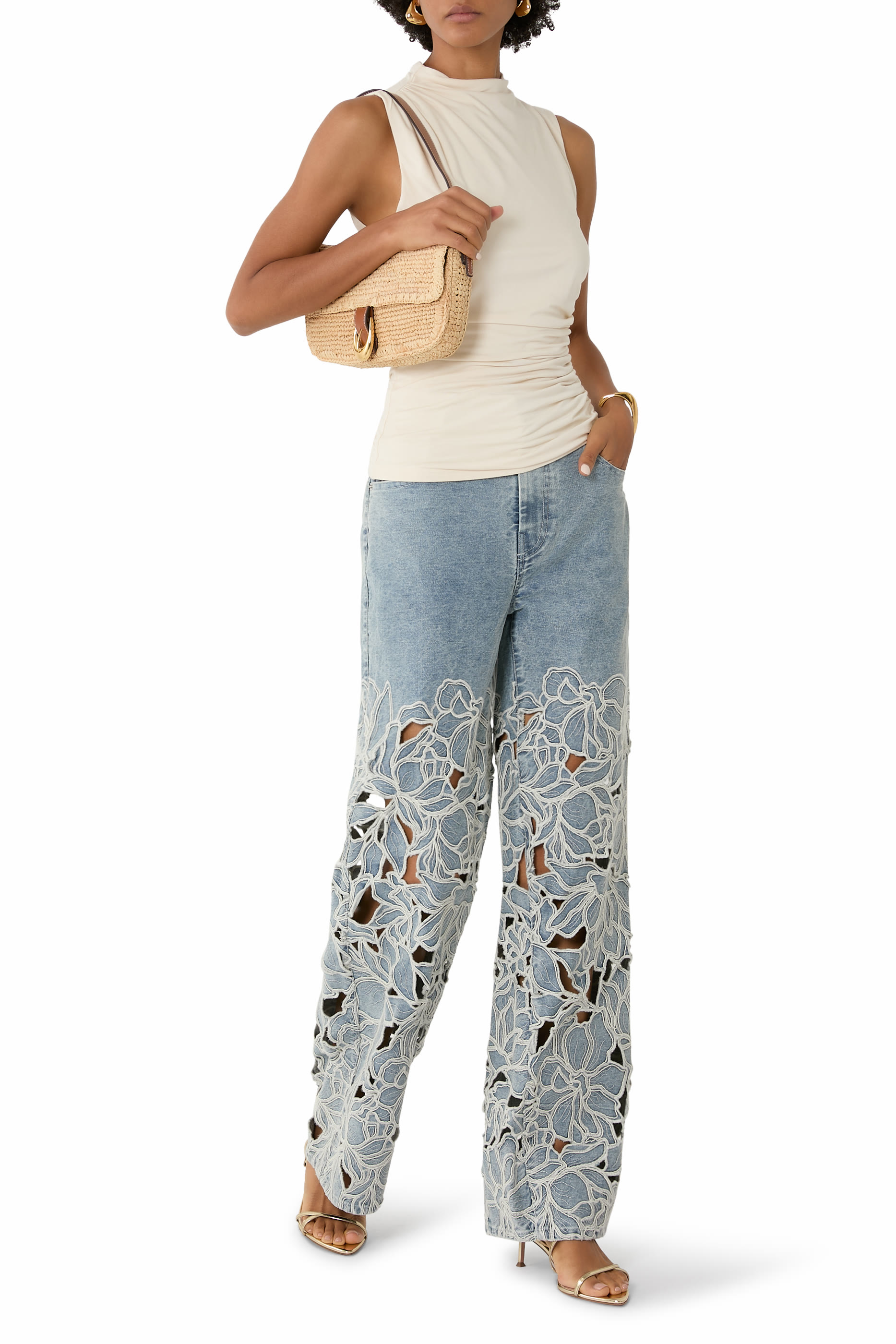 Betty Floral Cut Out Jeans