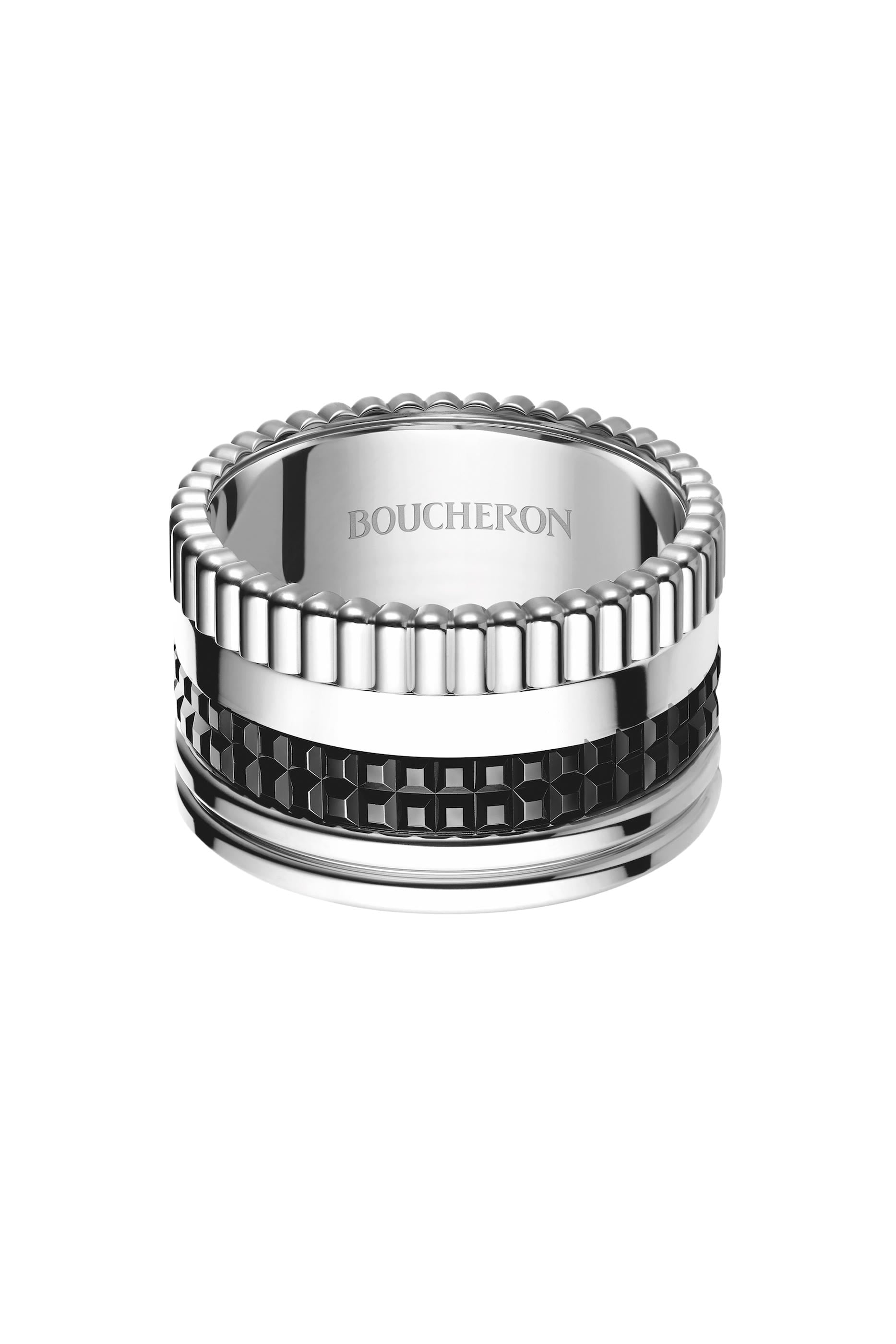 Quatre Large Ring, 18k White Gold