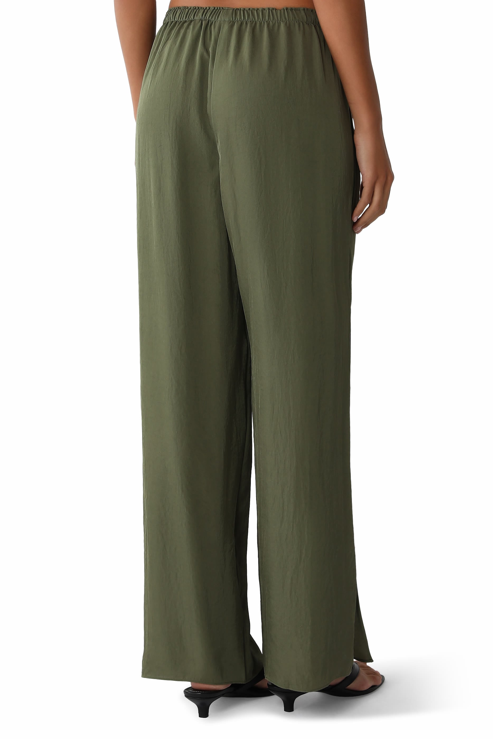 Vented Pull-On Pants in Washed Twill 
