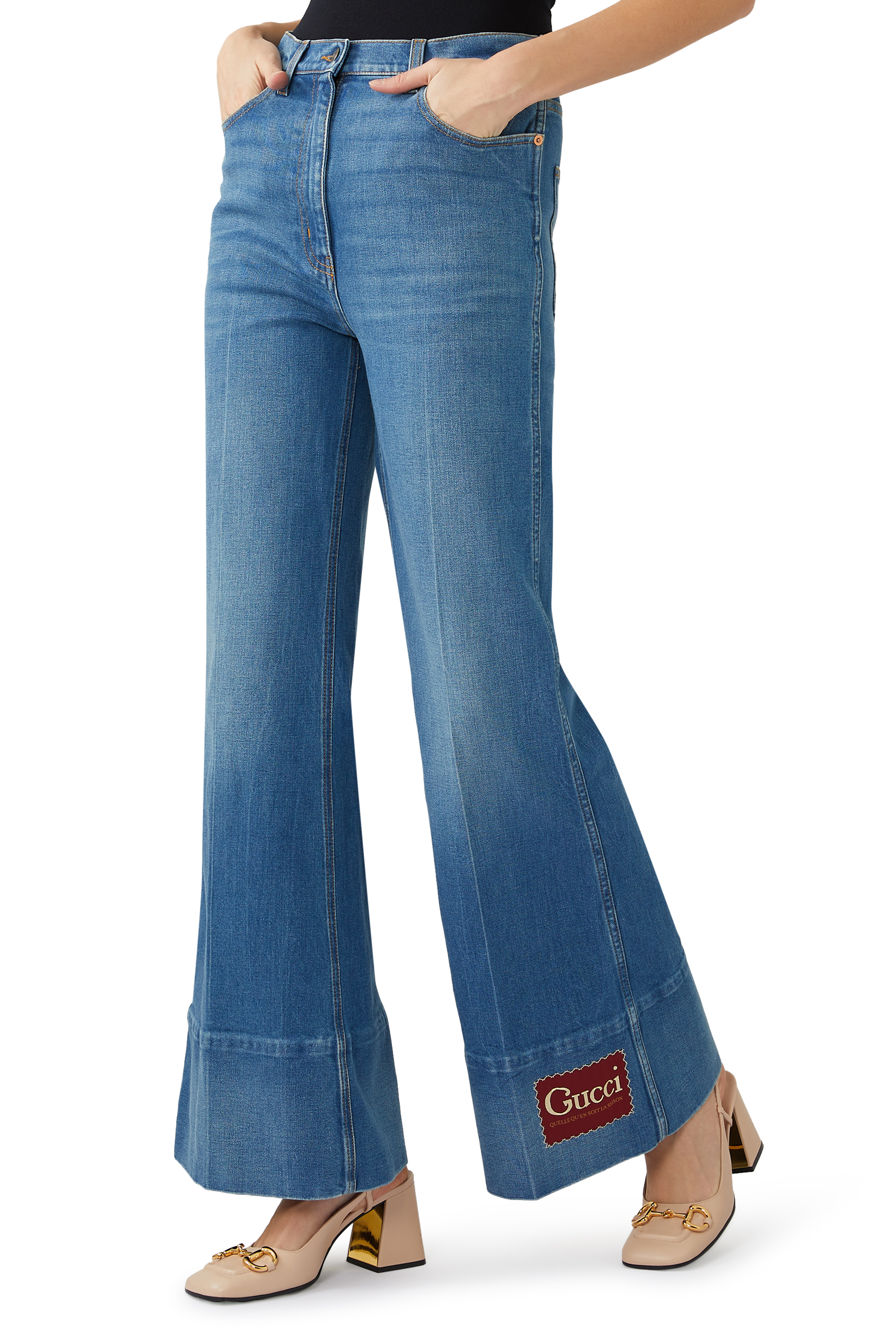 Washed Flare Jeans
