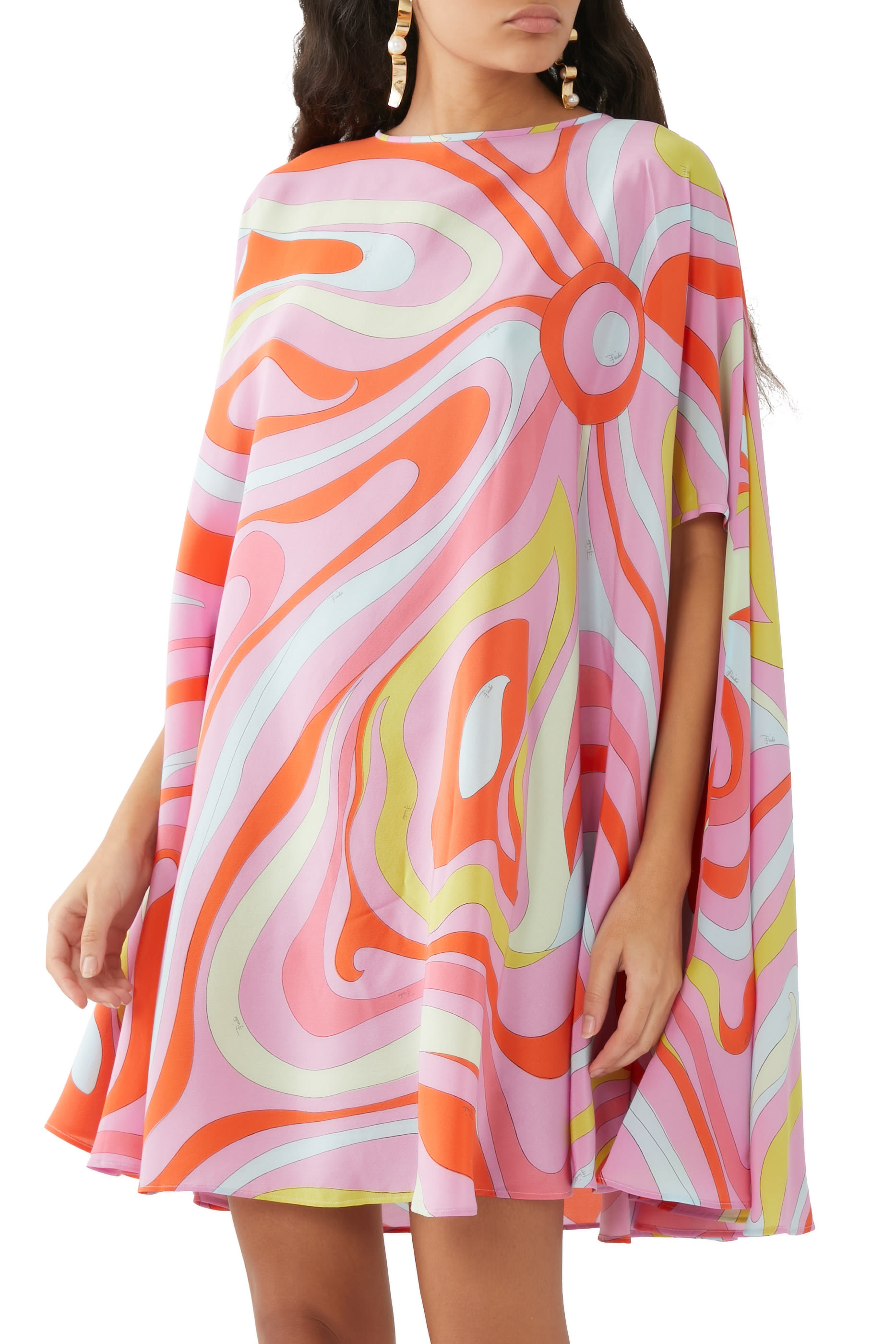 Marmo-Print Silk Kaftan
