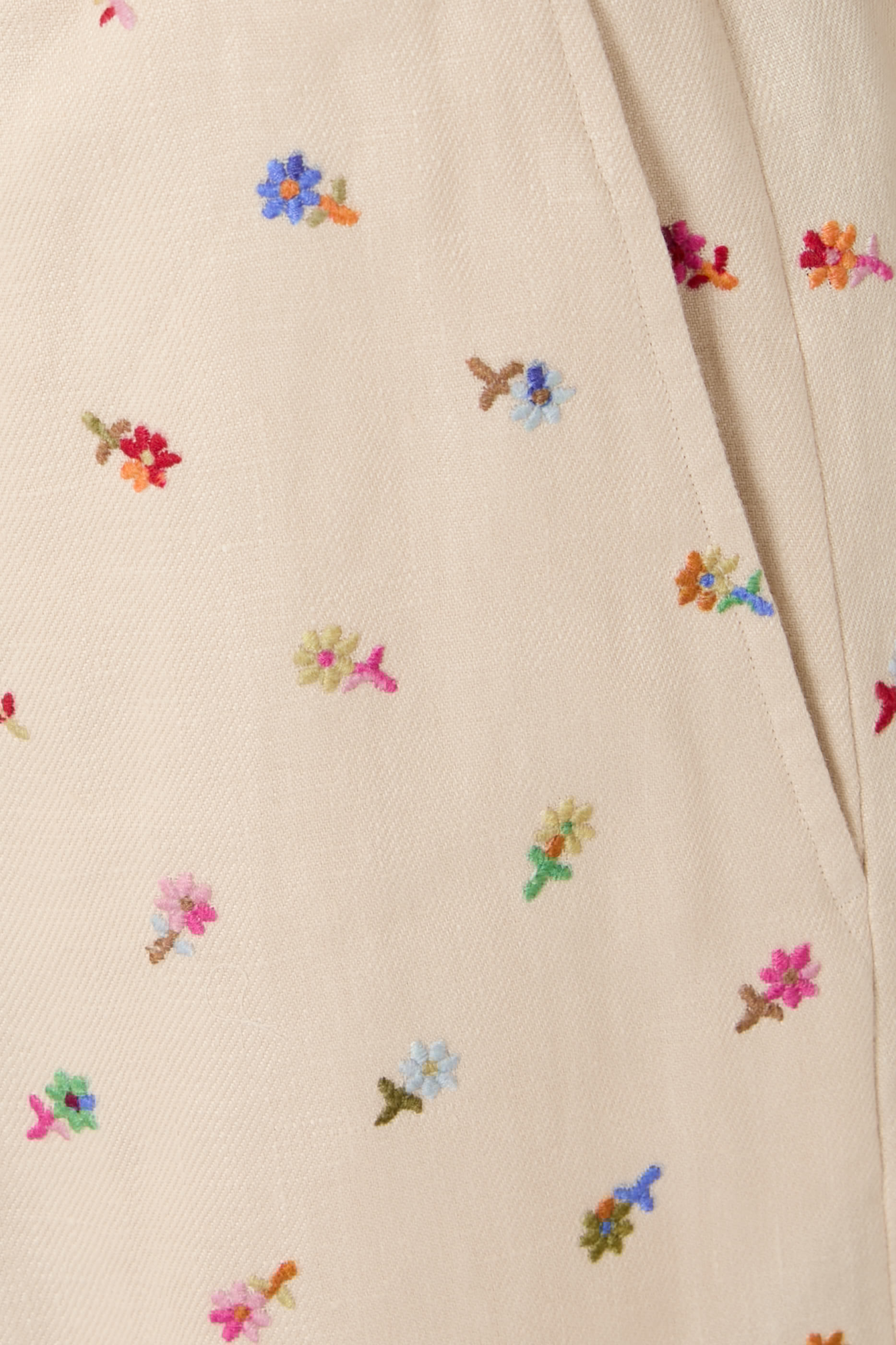 Floral Embroidered Easy Shorts