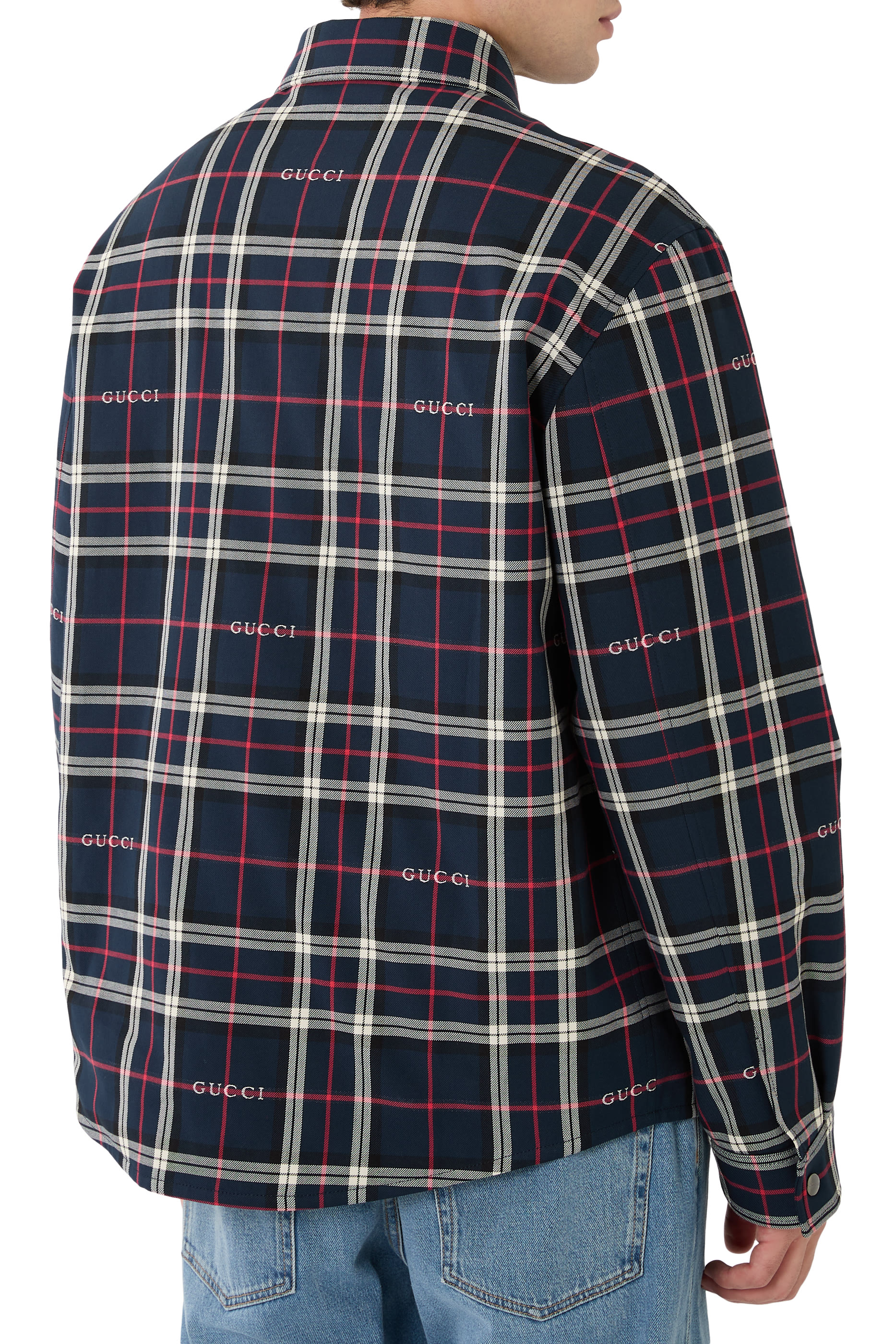 Tartan Cotton Jacquard Padded Shirt