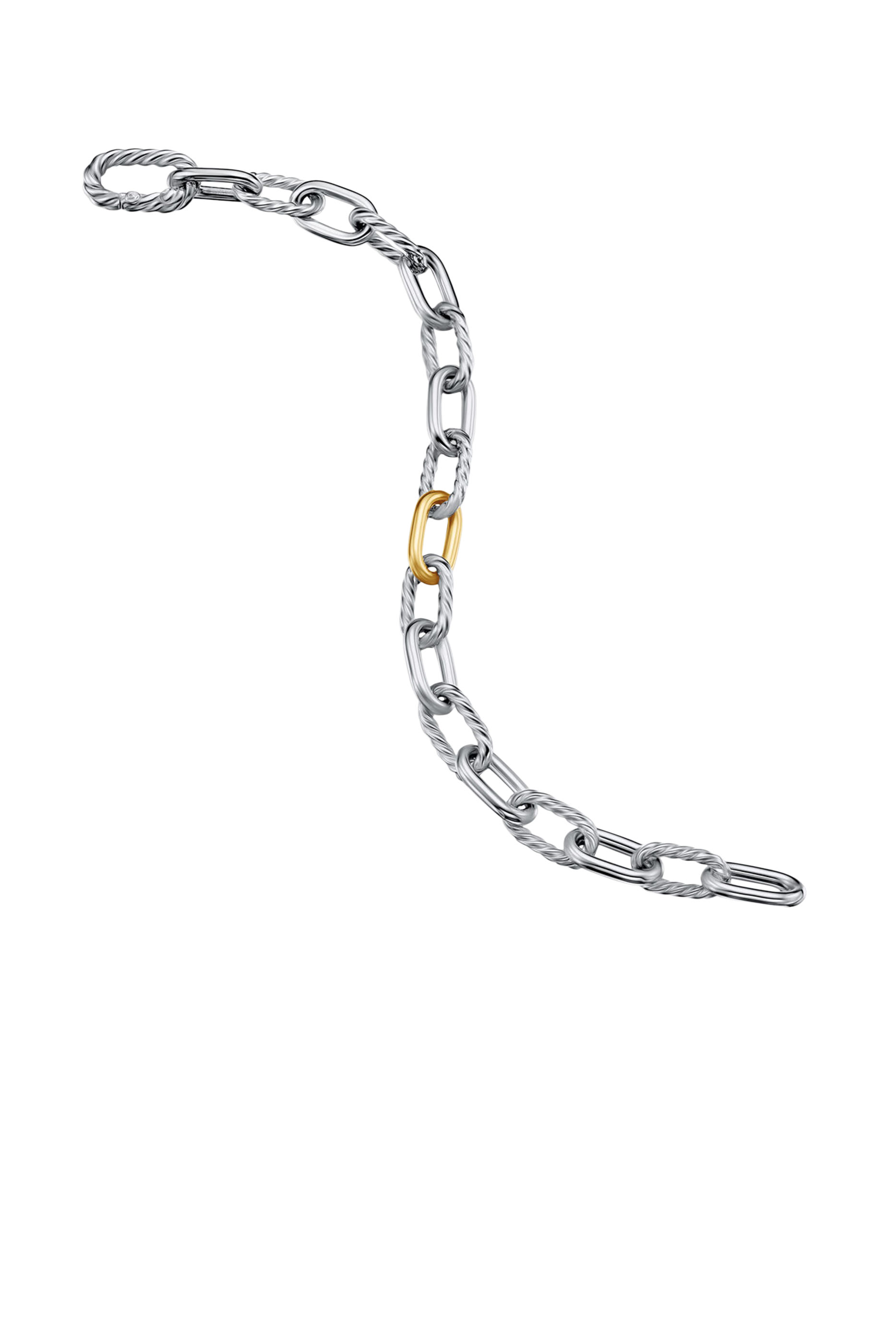 Madison Chain Bracelet, 18k Yellow Gold & Sterling Silver