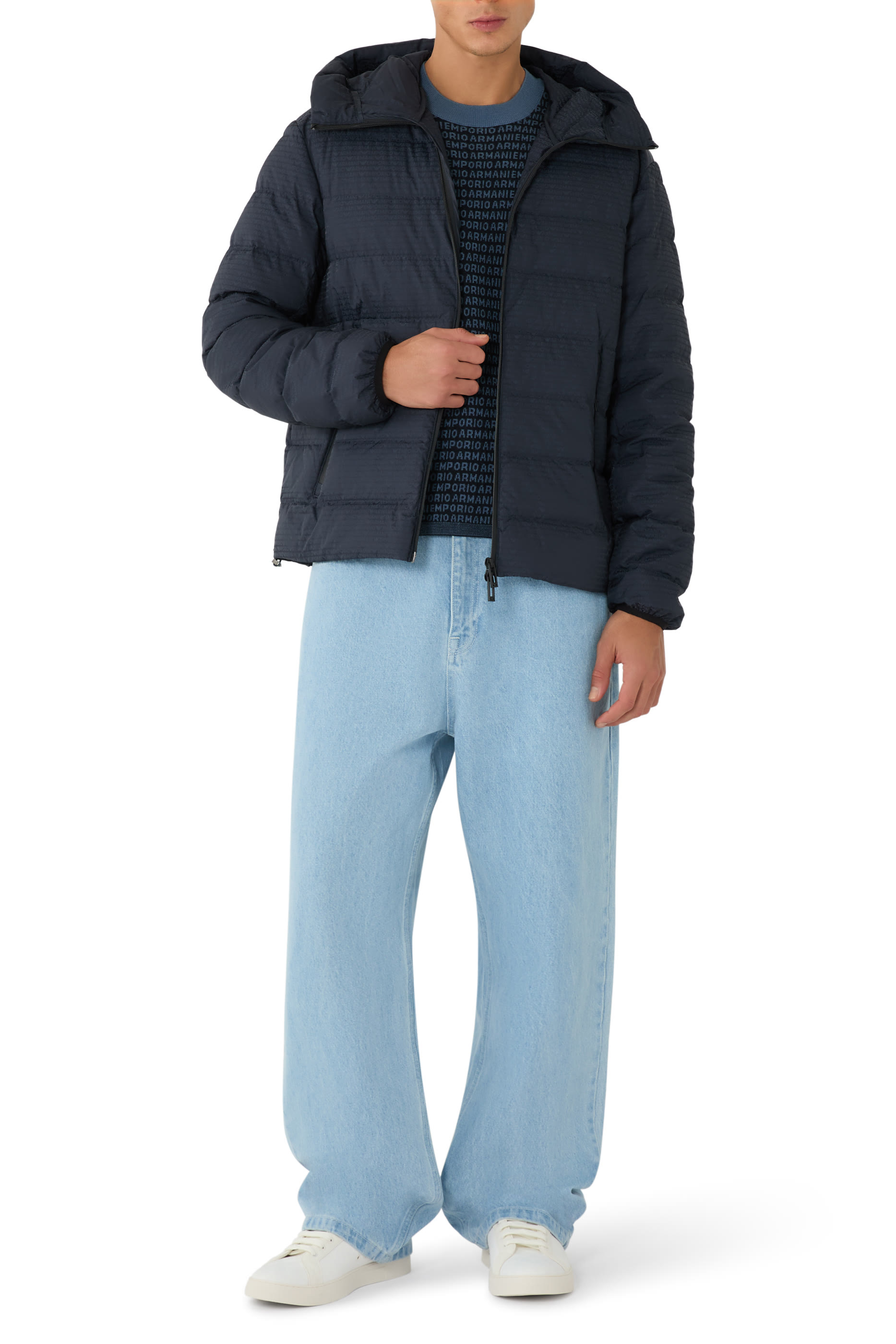 Hooded Quilted Nylon Down Jacket