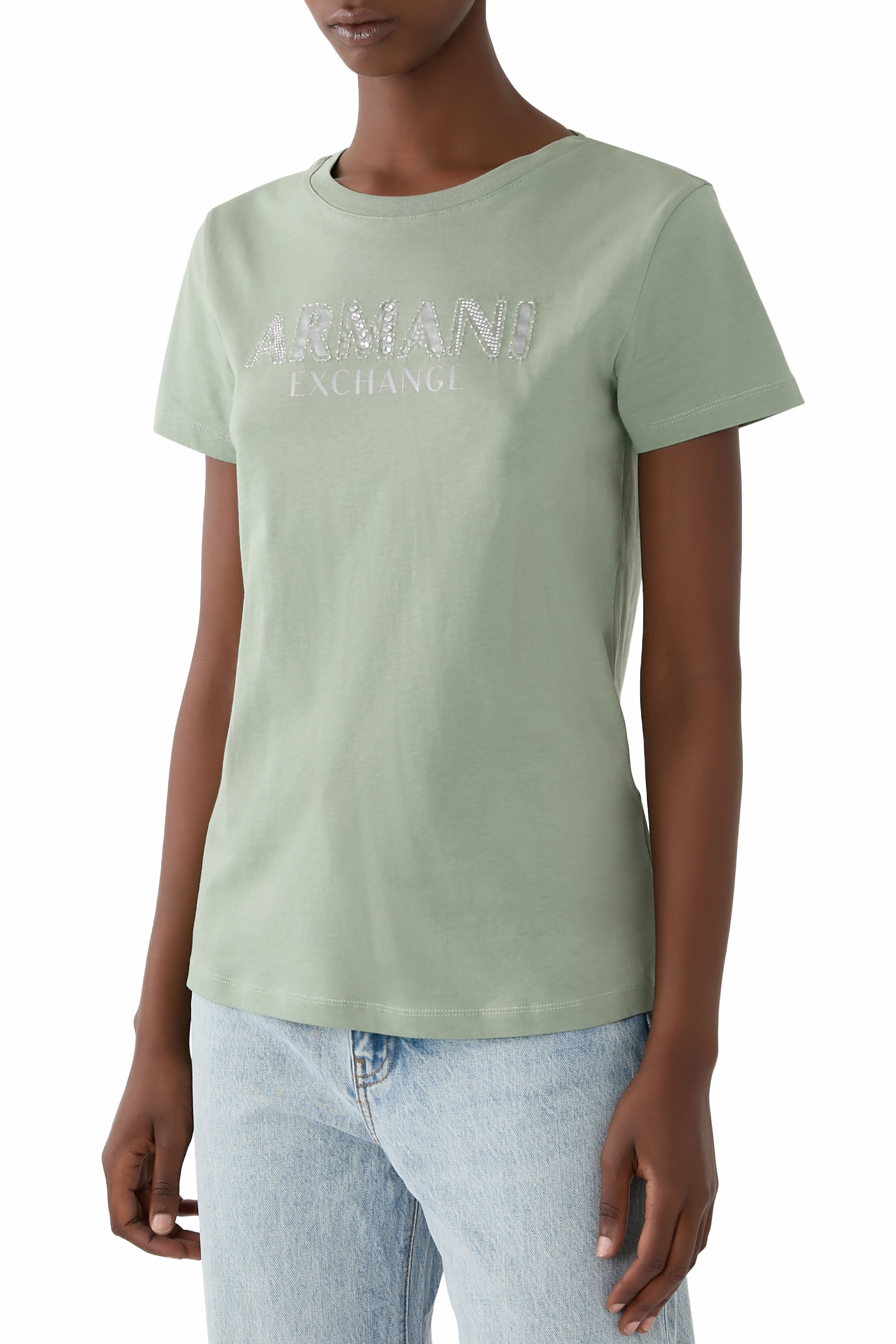 Grid AX Lettering Jersey T-Shirt